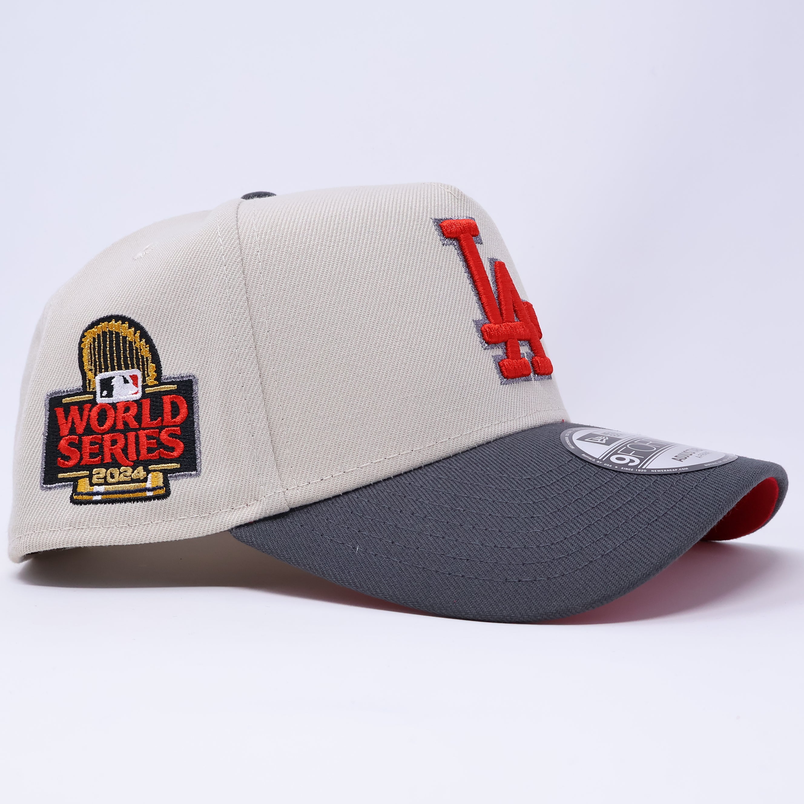 NWT Stone Los Angeles Dodgers 2024 World Series 9Forty A-Frame New Era Adjustable Snapback Hat 5 Panel