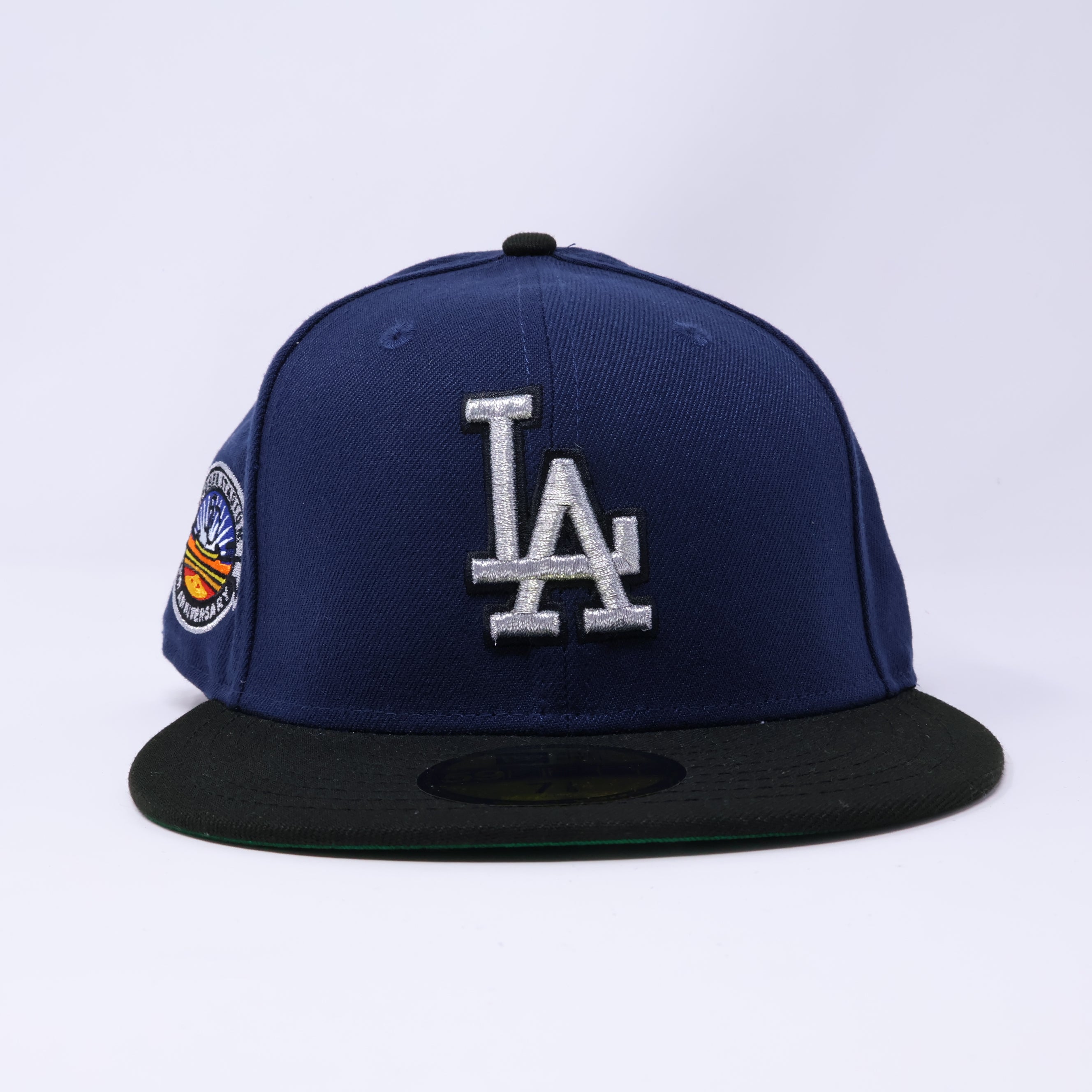 NWT 7 1/8 Navy Los Angeles Dodgers 50th Anniversary 59fifty New Era Fitted Hat Cap