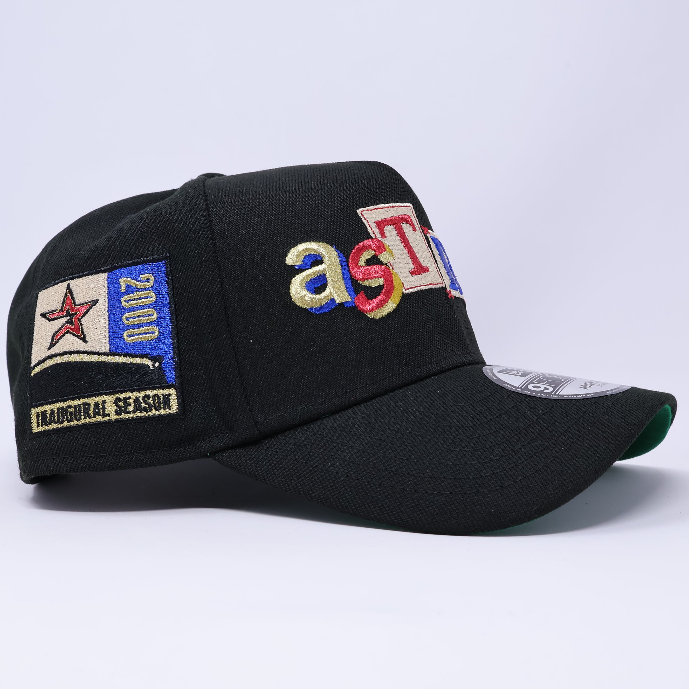 NWT Black Houston Astros 2000 Inaugural Season 9Forty A-Frame New Era Adjustable Snapback Hat 5 Panel