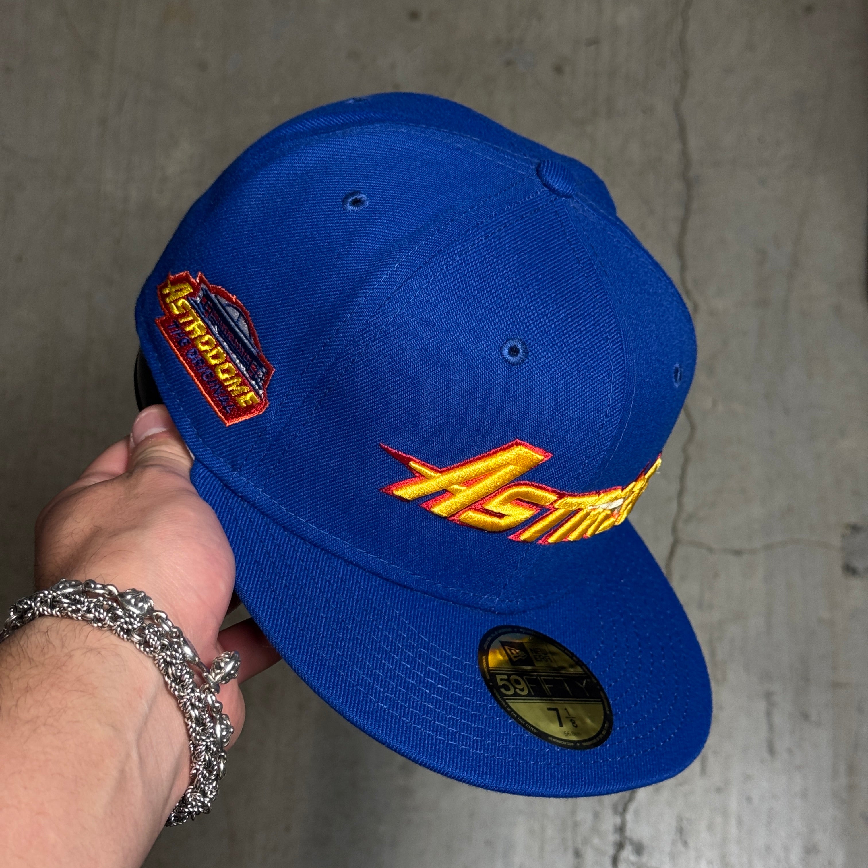 Blue Houston Astros Astrodome 8th MLB 59fifty New Era Fitted Cap Hat Sun