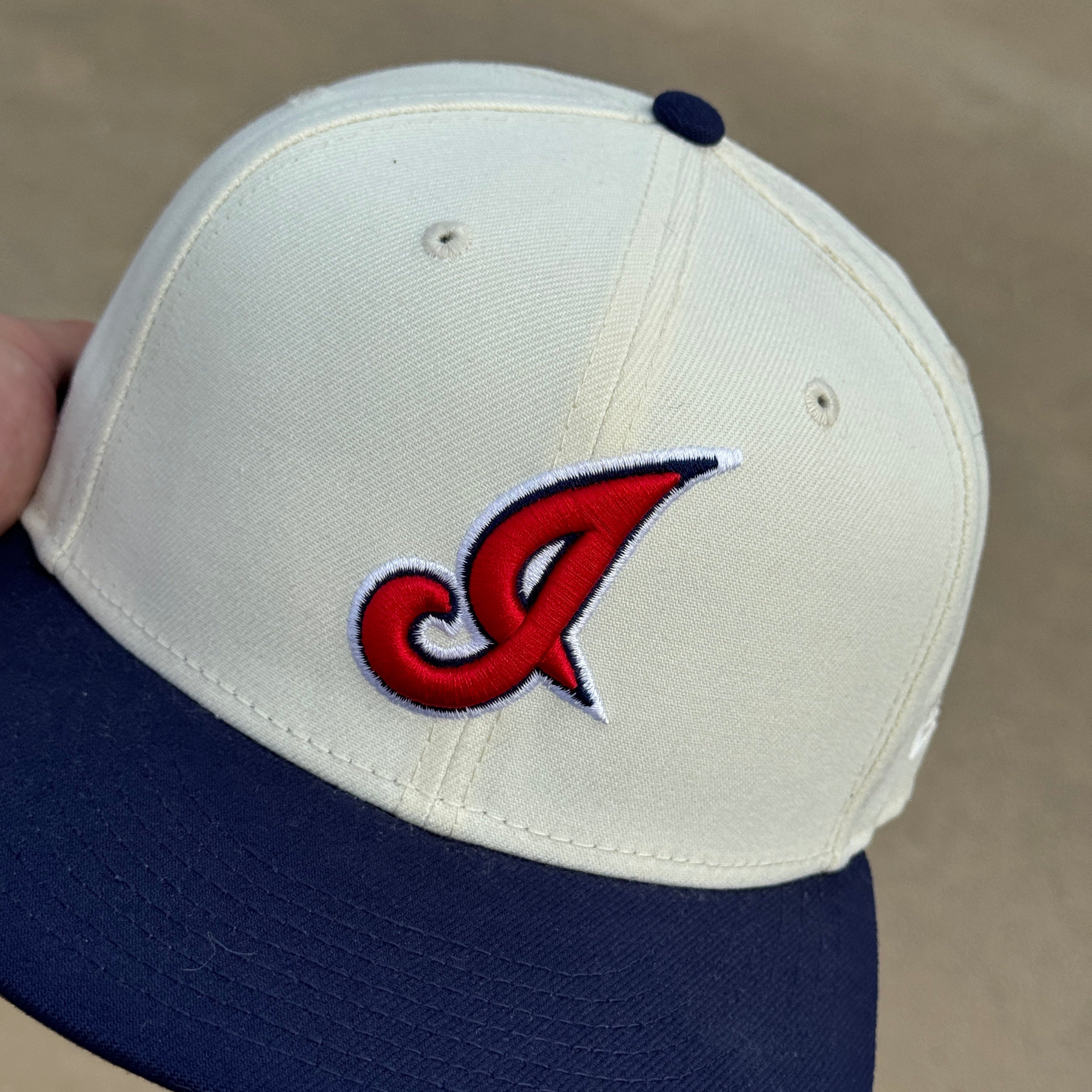 7 3/8 USED Chrome Cleveland Guardians Indians Jacob 59fifty New Era Fitted Hat Cap