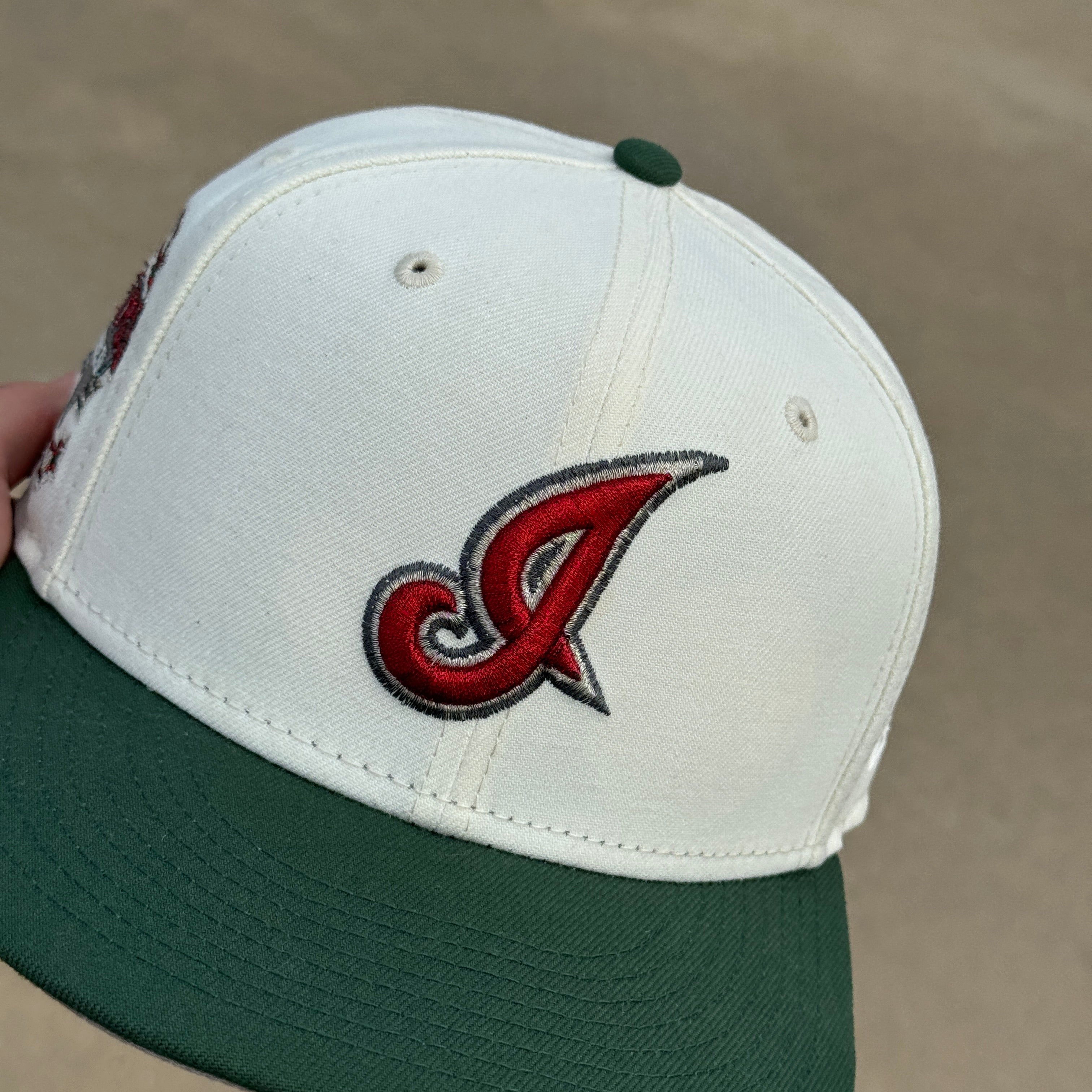 7 3/8 USED Chrome Cleveland Indians Guardians Jacob 59fifty New Era Fitted Hat Cap