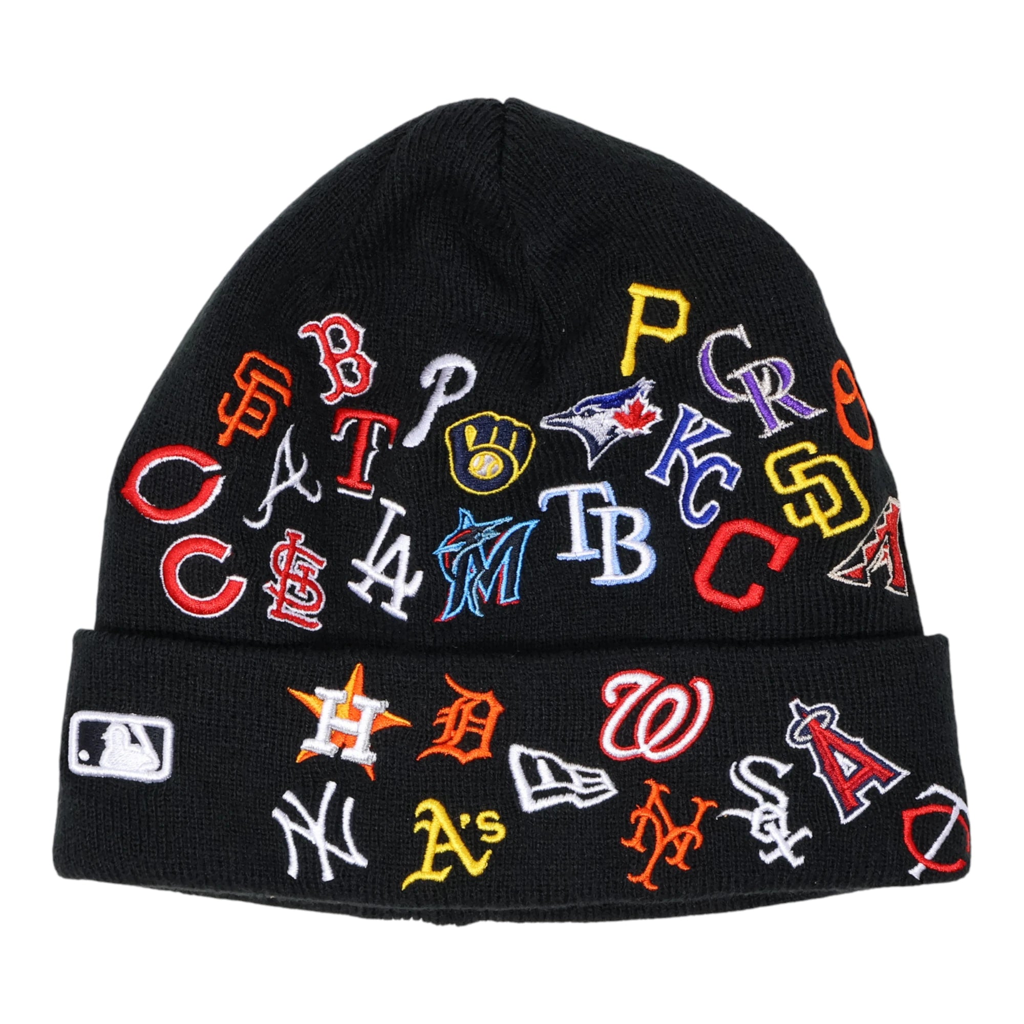 NWT MLB Logos Black Beanie New Era Unisex Mens Womens Ski Cap Warm Knit