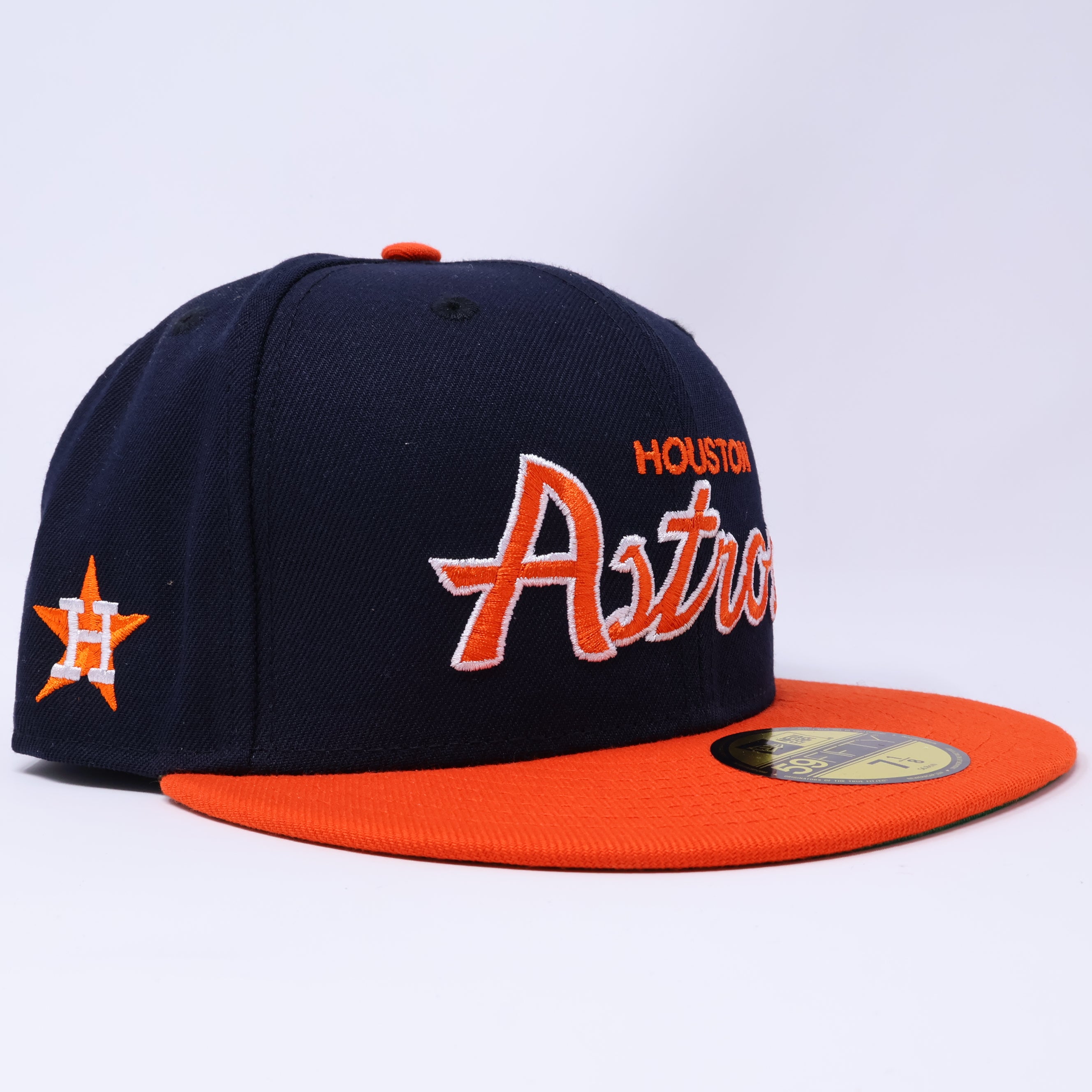 NWT 1/8 Navy Houston Astros Throwback 59fifty New Era Fitted Hat Cap