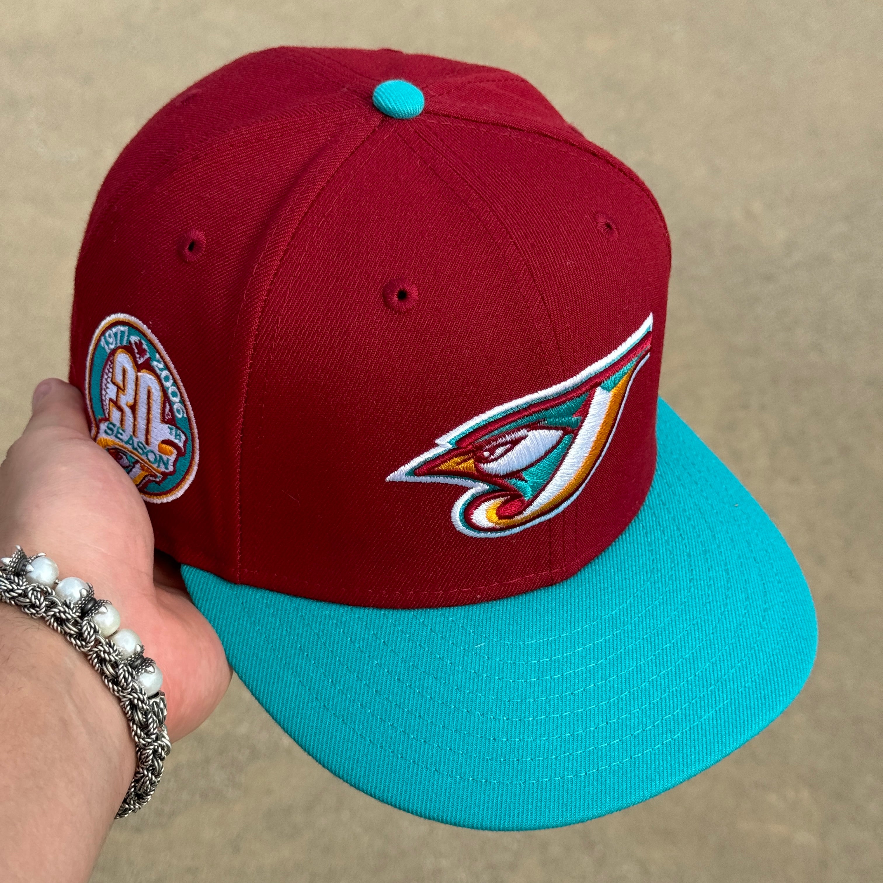 7 5/8 USED Maroon Toronto Blue Jays 30th Anniversary 59fifty New Era Fitted Hat Cap