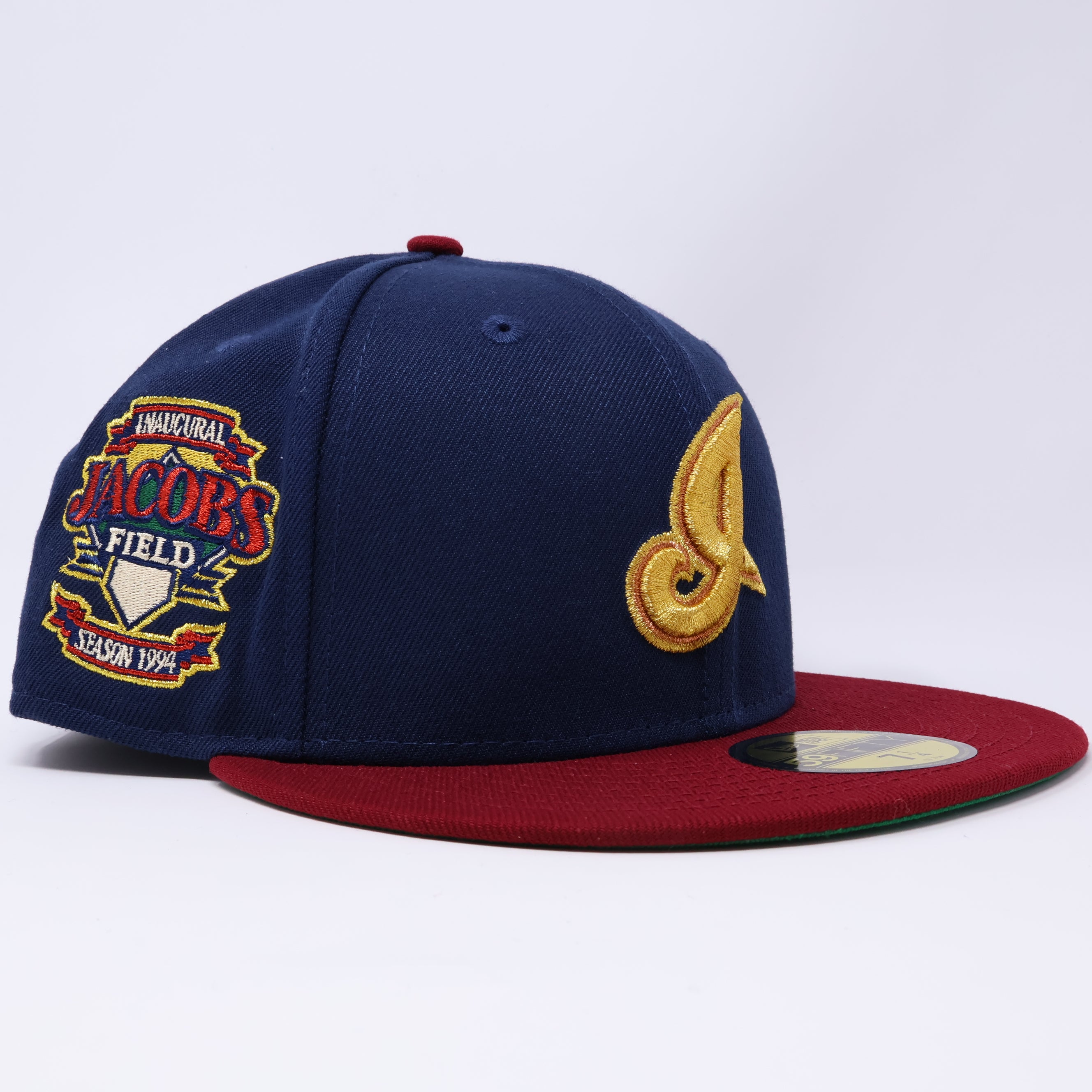 NWT 1/4 Navy Cleveland Indians Jacobs Field 59fifty New Era Fitted Hat Cap