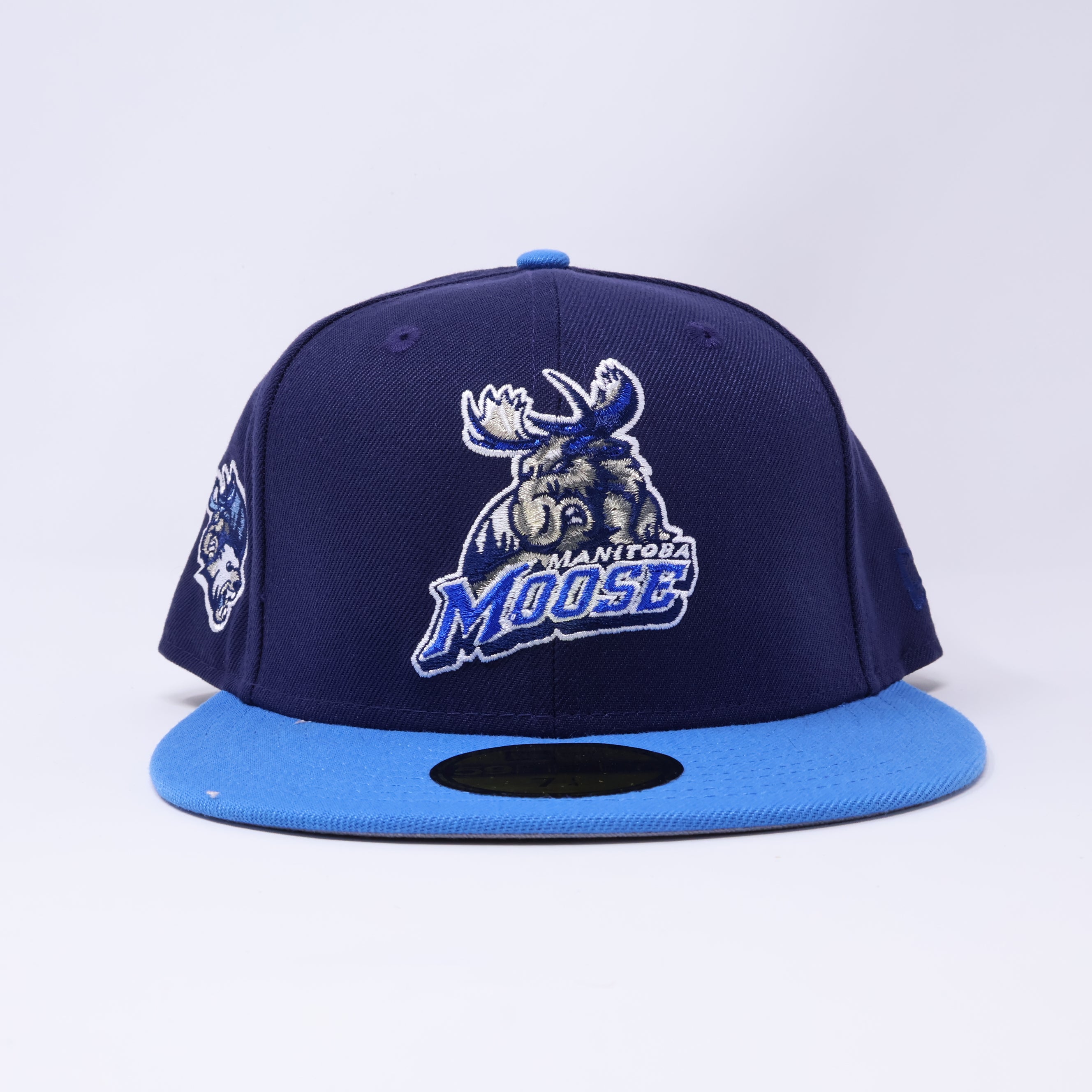 NWT 1/4 Navy Manitoba Moose AHL 59fifty New Era Fitted Hat Cap
