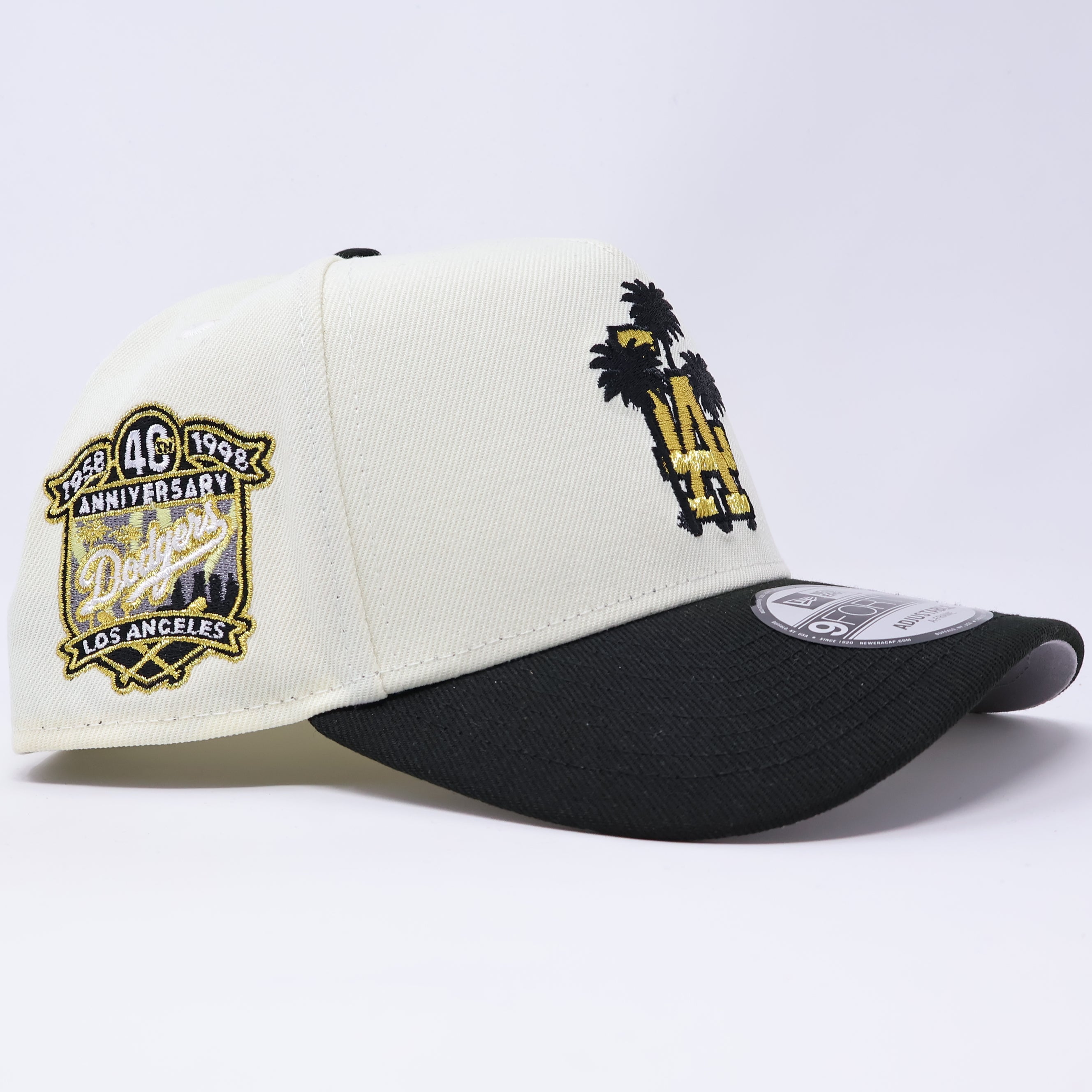NWT Chrome Los Angeles Dodgers 40th Anniversary 9Forty A-Frame New Era Adjustable Snapback Hat 5 Panel