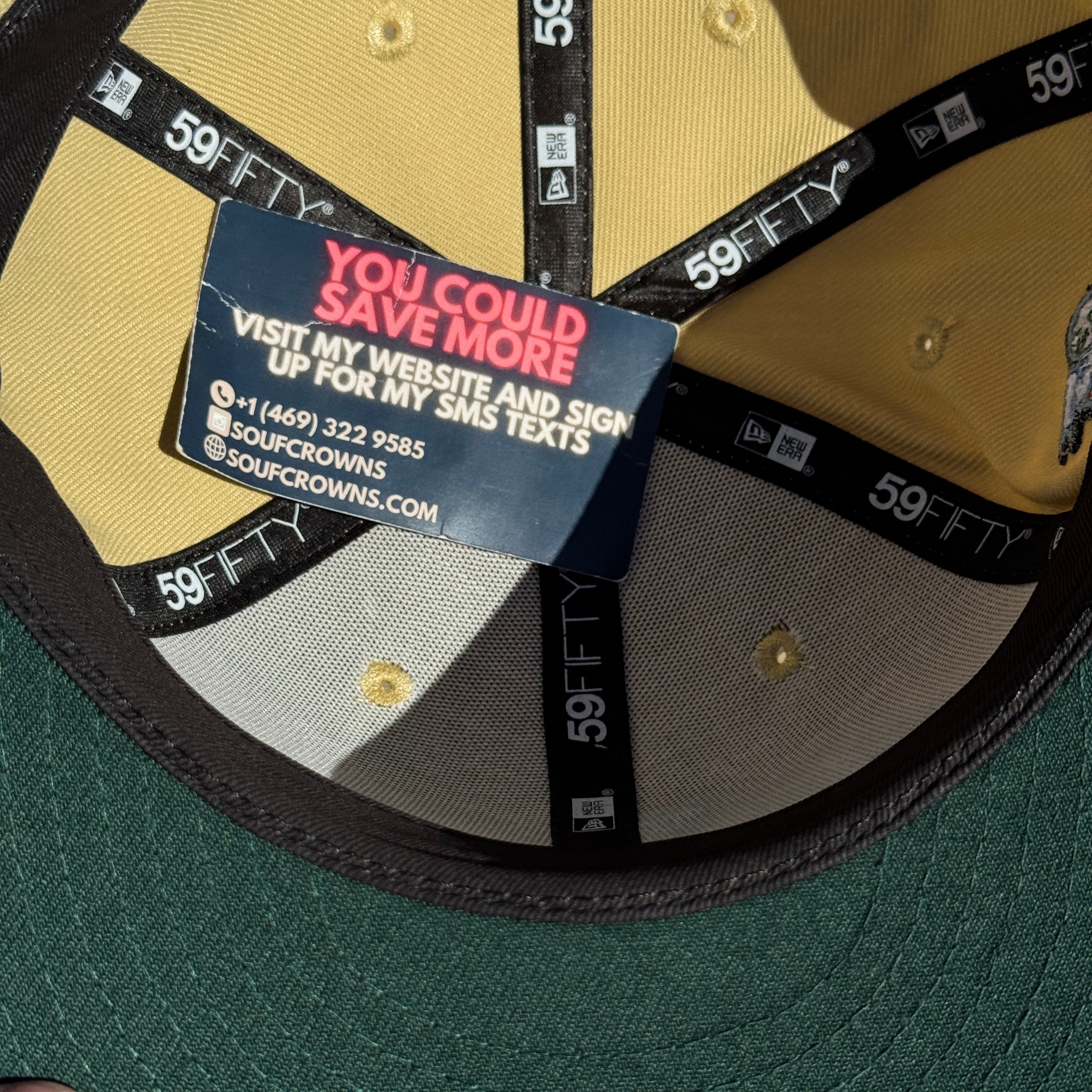 USED 1/8 Khaki Los Angeles Dodgers 40th Anniversary 59fifty New Era Fitted Hat Cap
