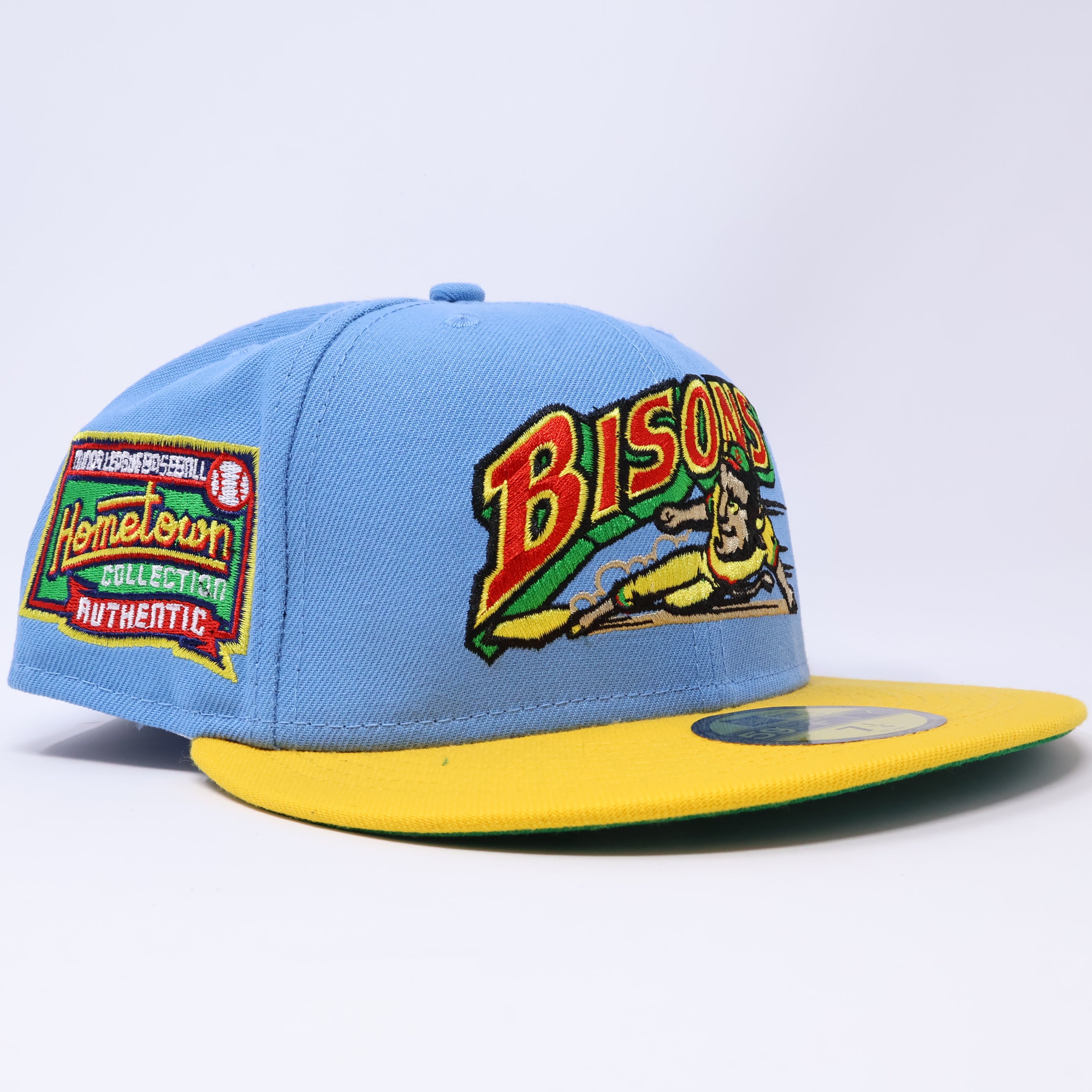 NWT 1/4 Blue Buffalo Bisons Hometown Collection 59fifty New Era Fitted Hat Cap