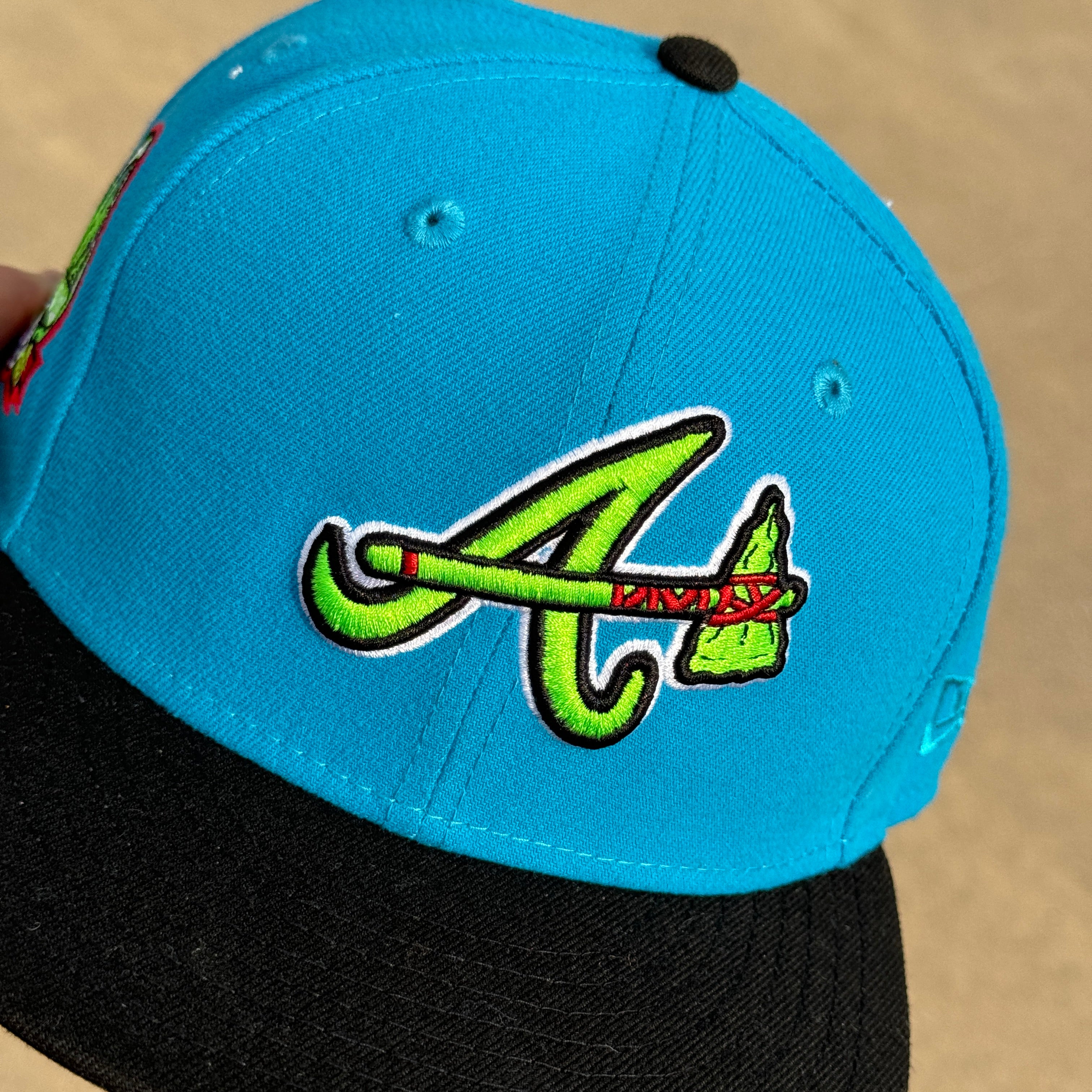 7 5/8 USED Teal Atlanta Braves 40th Anniversary 59fifty New Era Fitted Hat Cap
