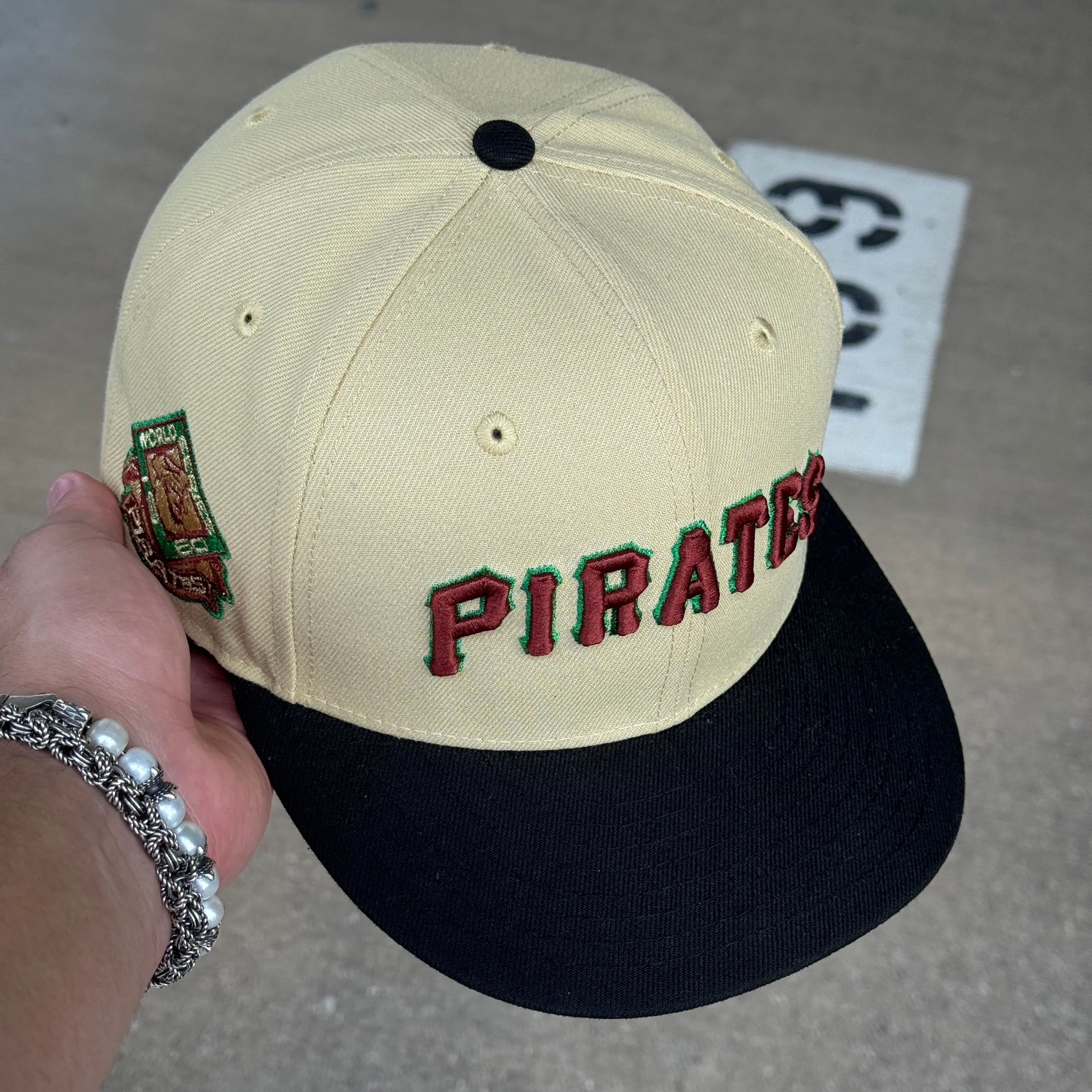 USED 1/2 Khaki Pittsburg Pirates 1960 World Series 59fifty New Era Fitted Hat Cap