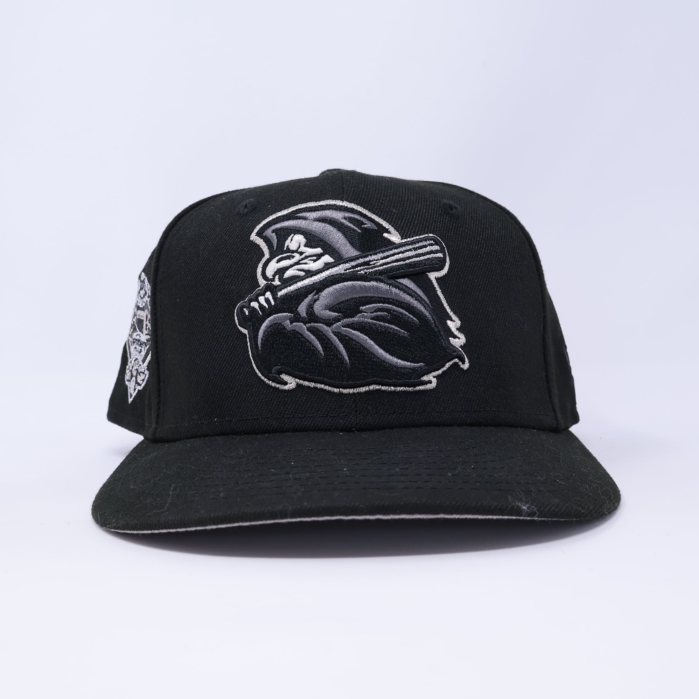 USED 1/4 Black Rochester Red Wings Minor League 59fifty New Era Fitted Hat Cap