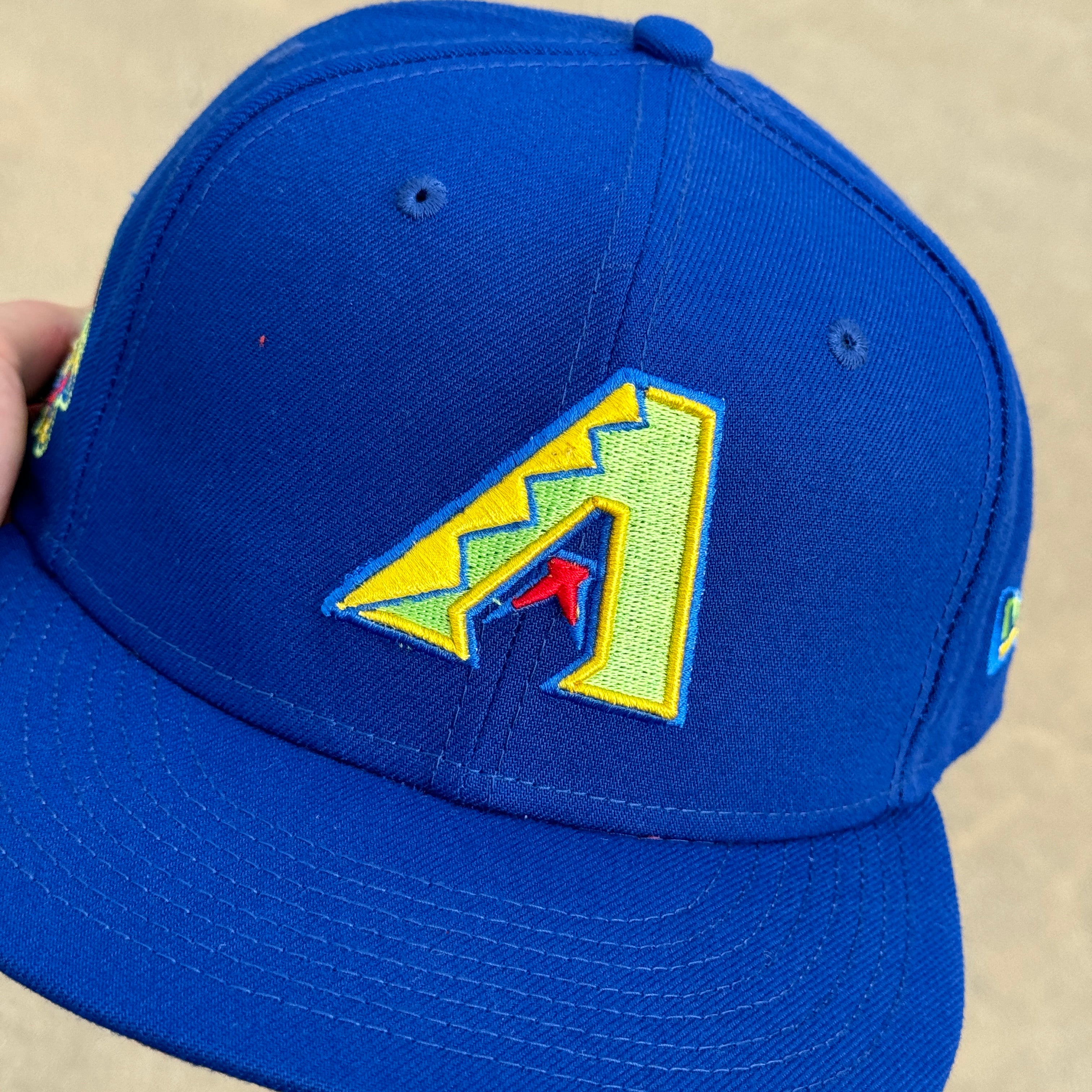 7 5/8 USED Blue Arizona Diamondbacks World Series 2001 59fifty New Era Fitted Hat Cap