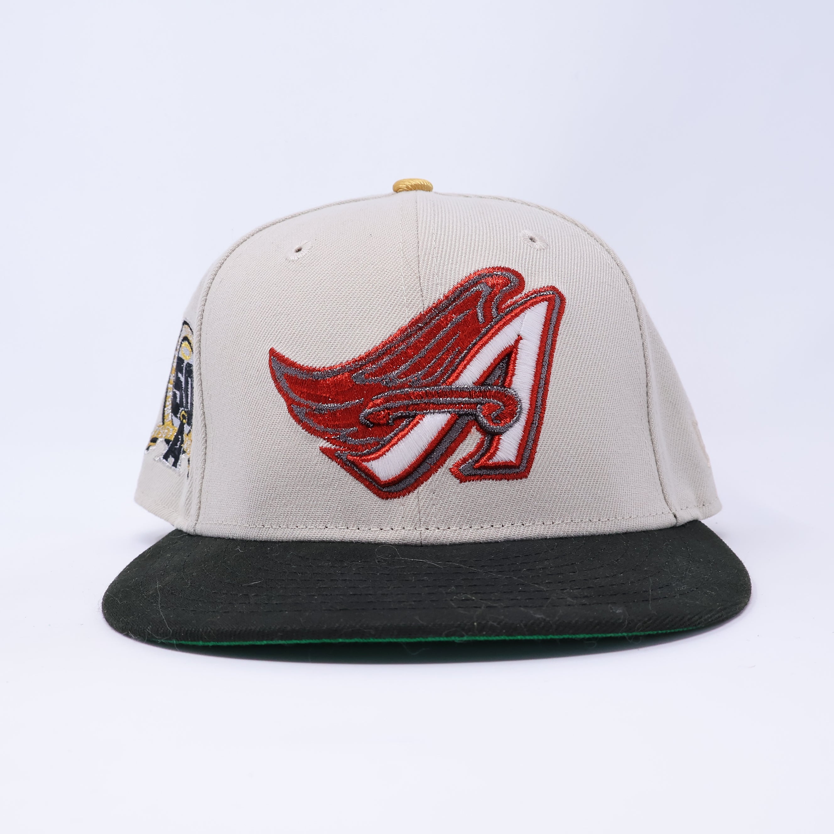 USED 3/8 Stone Los Angeles Angels 50th Anniversary 59fifty New Era Fitted Hat Cap