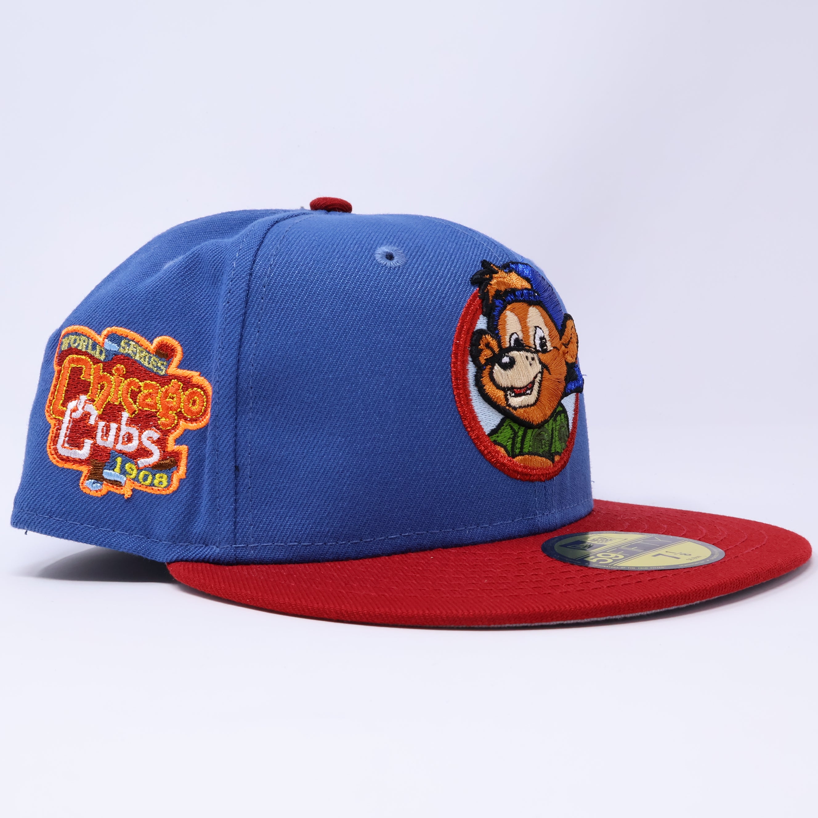 NWT 1/8 Blue Chicago Cubs 1908 World Series 59fifty New Era Fitted Hat Cap