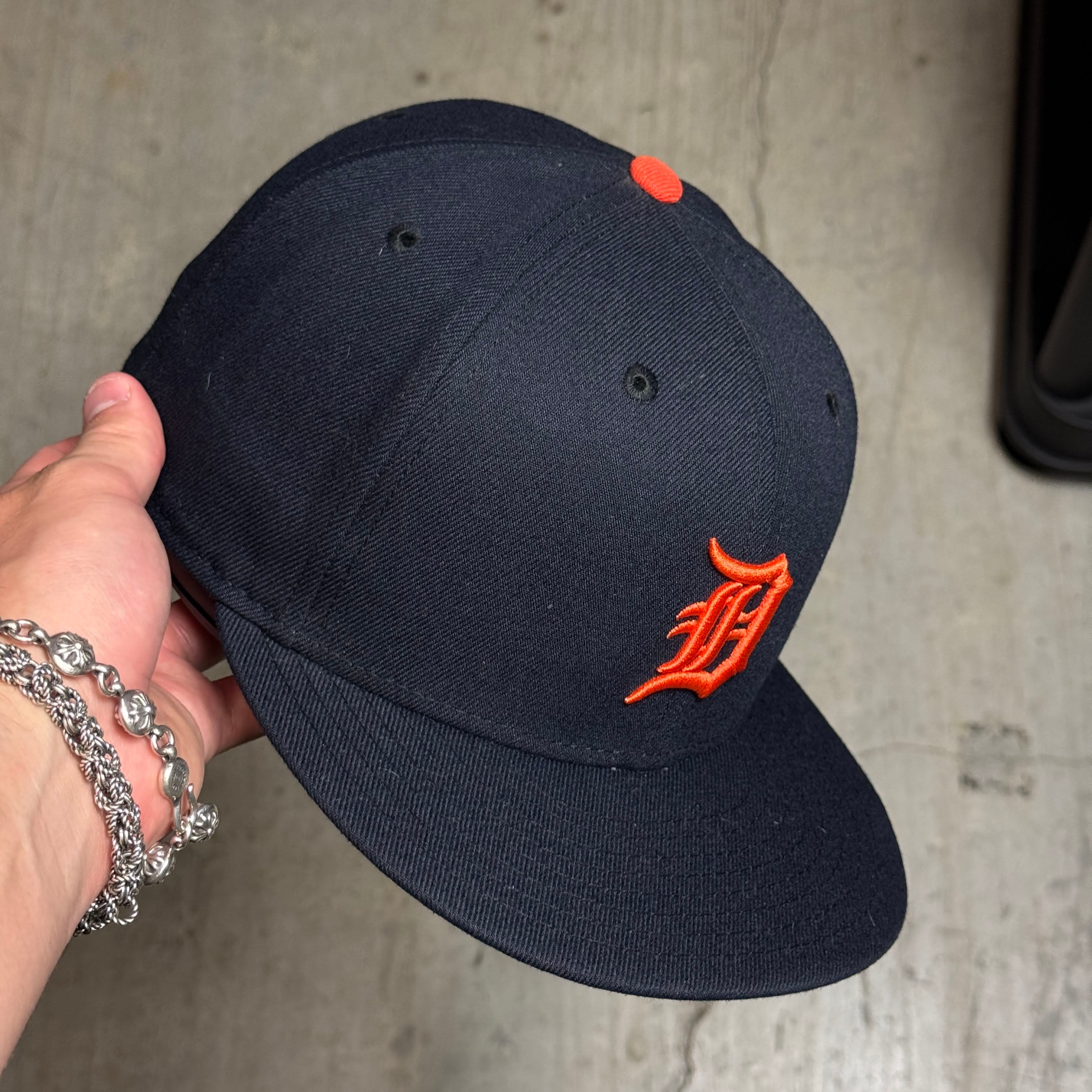 USED 3/8 Navy Detroit Tigers Simple Clean Dope 59fifty New Era Fitted Hat Cap