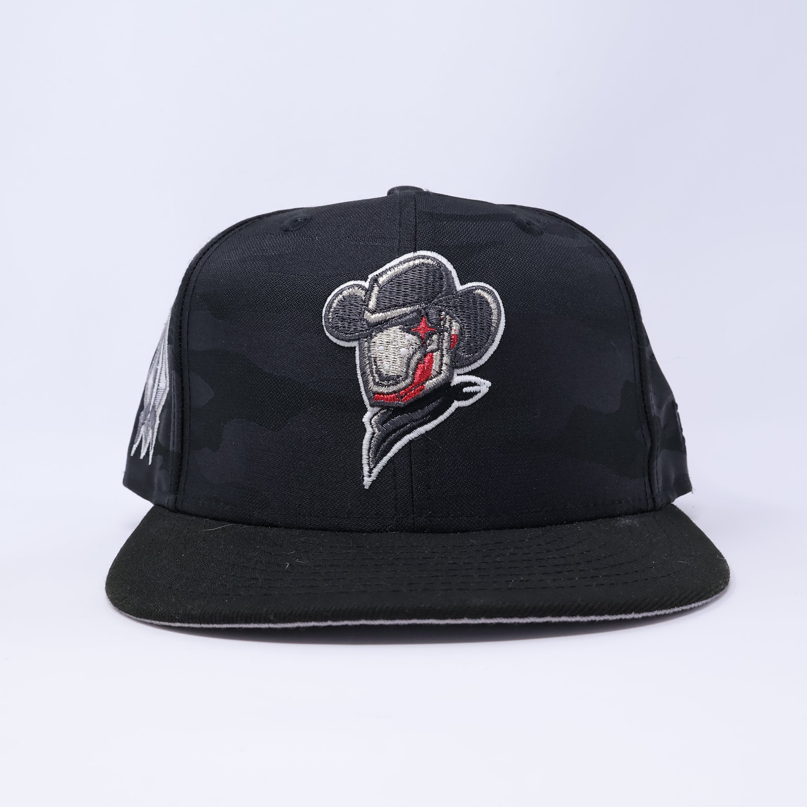 USED 3/8 Black Camo Sugar Land Space Cowboys Minor League 59fifty New Era Fitted Hat Cap