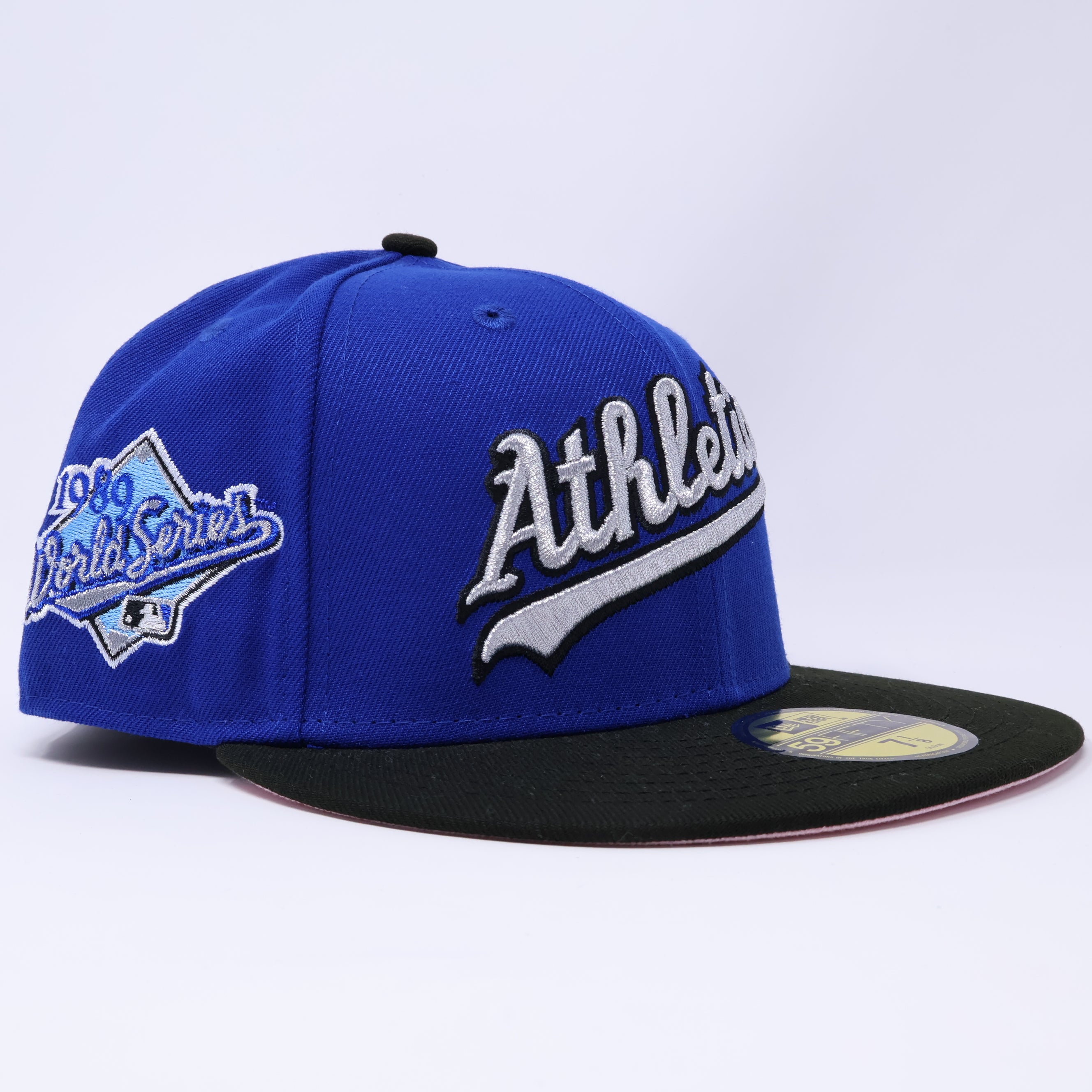 NWT 1/8 Blue Oakland Athletics 1989 World Series 59fifty New Era Fitted Hat Cap