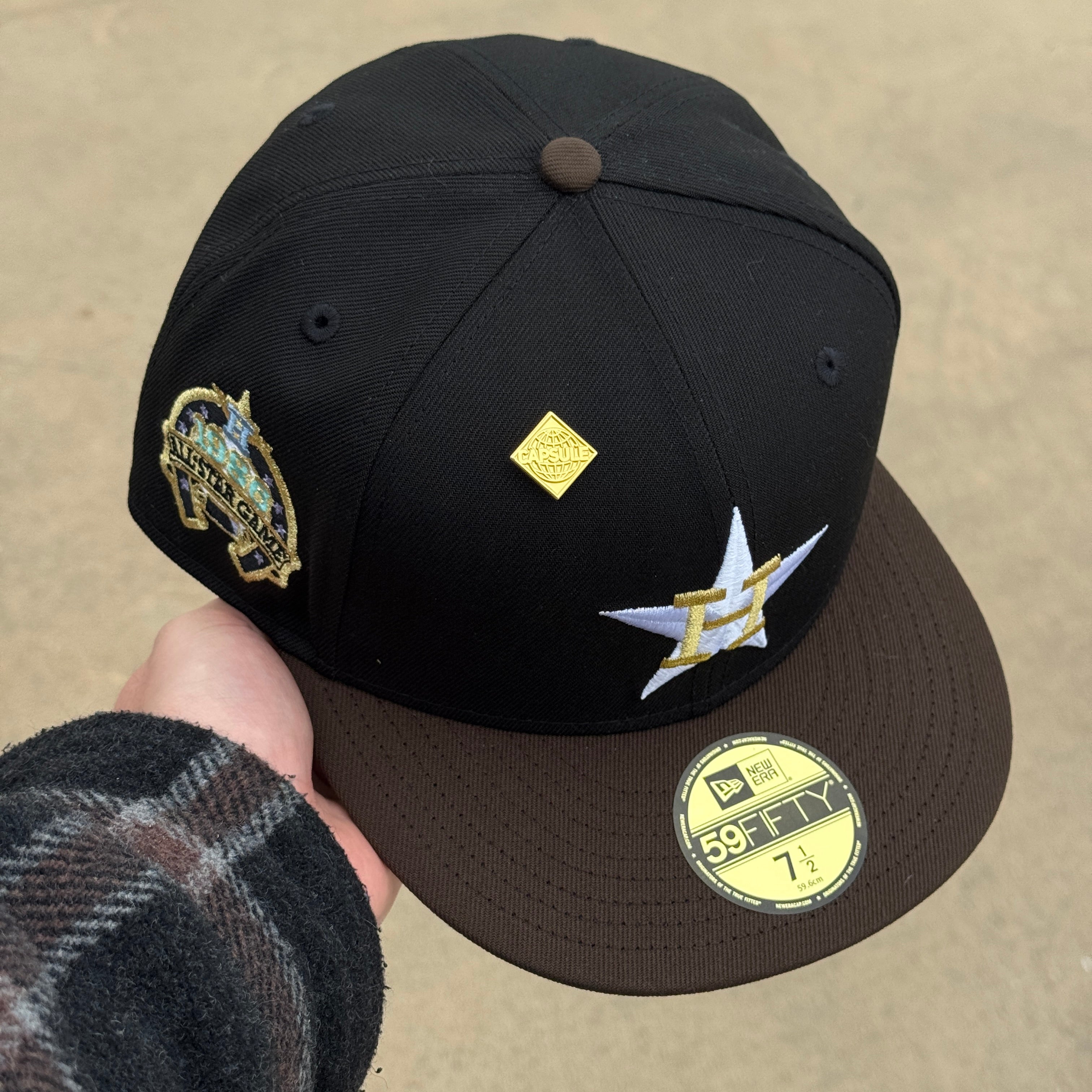 NWT 1/2 Black Houston Astros 1986 All Star Game 59fifty New Era Fitted Hat Cap