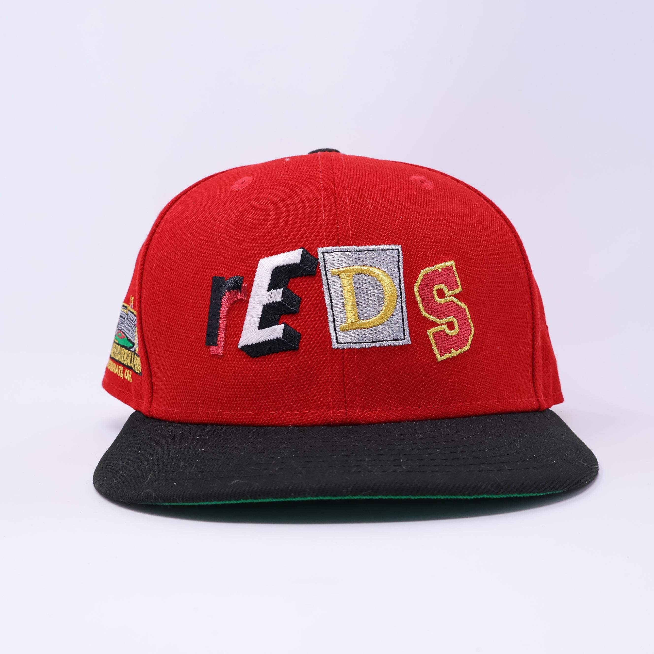 USED 3/8 Red Cincinnati Reds Great American Ballpark 59fifty New Era Fitted Hat Cap