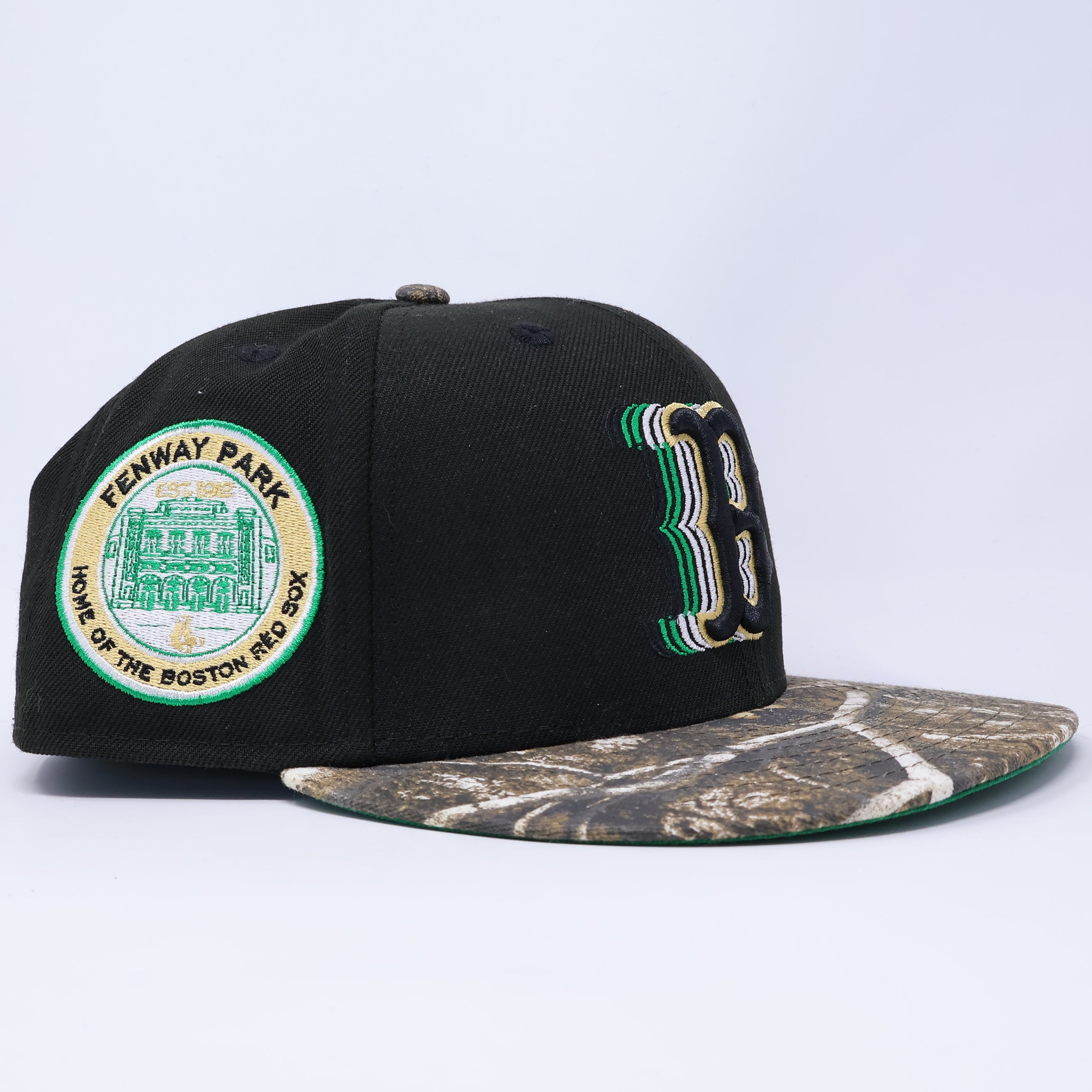 USED 3/4 Black Boston Red Sox Fenway Park 59fifty New Era Fitted Hat Cap