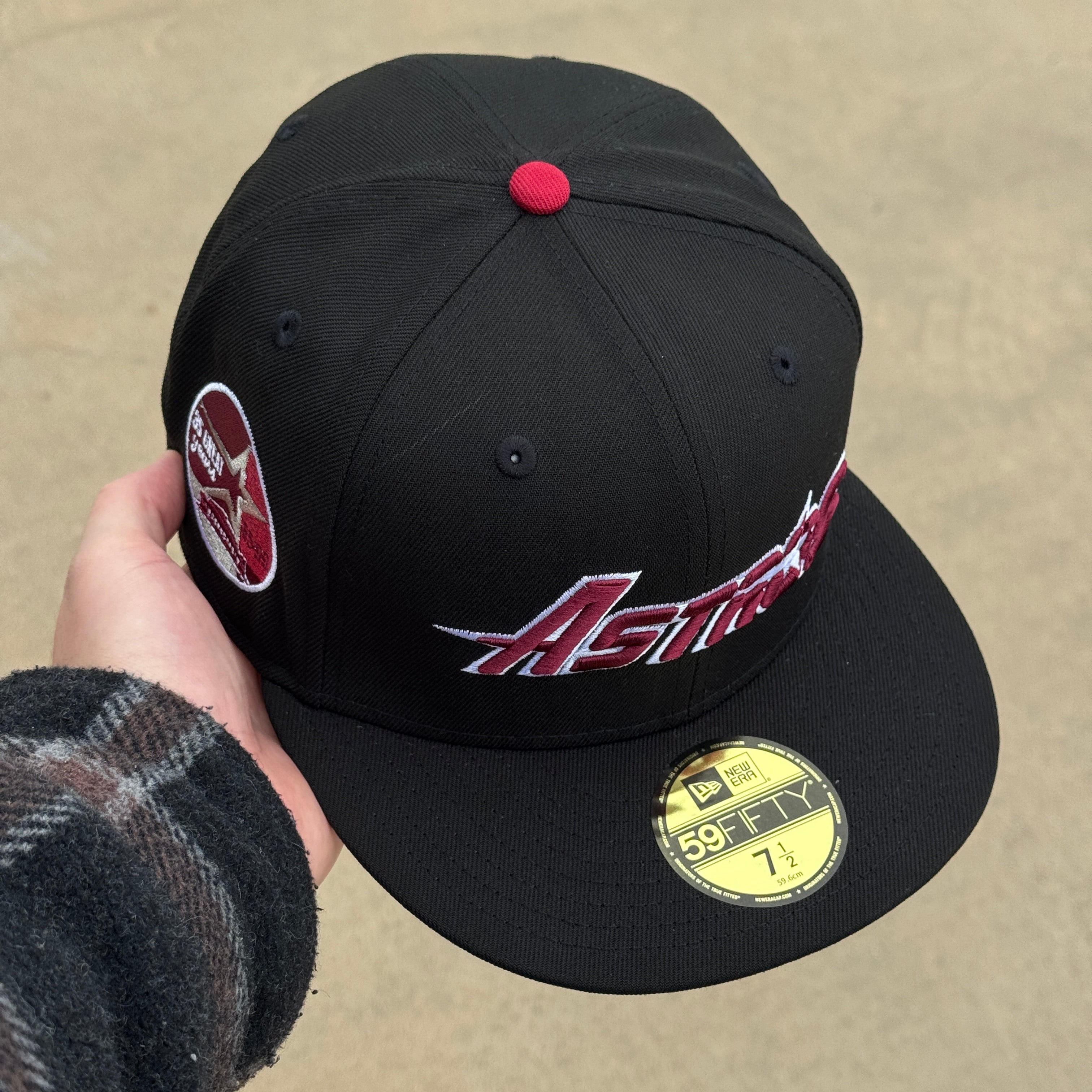 NWT 1/2 Black Houston Astros 35 Great Years 59fifty New Era Fitted Hat Cap