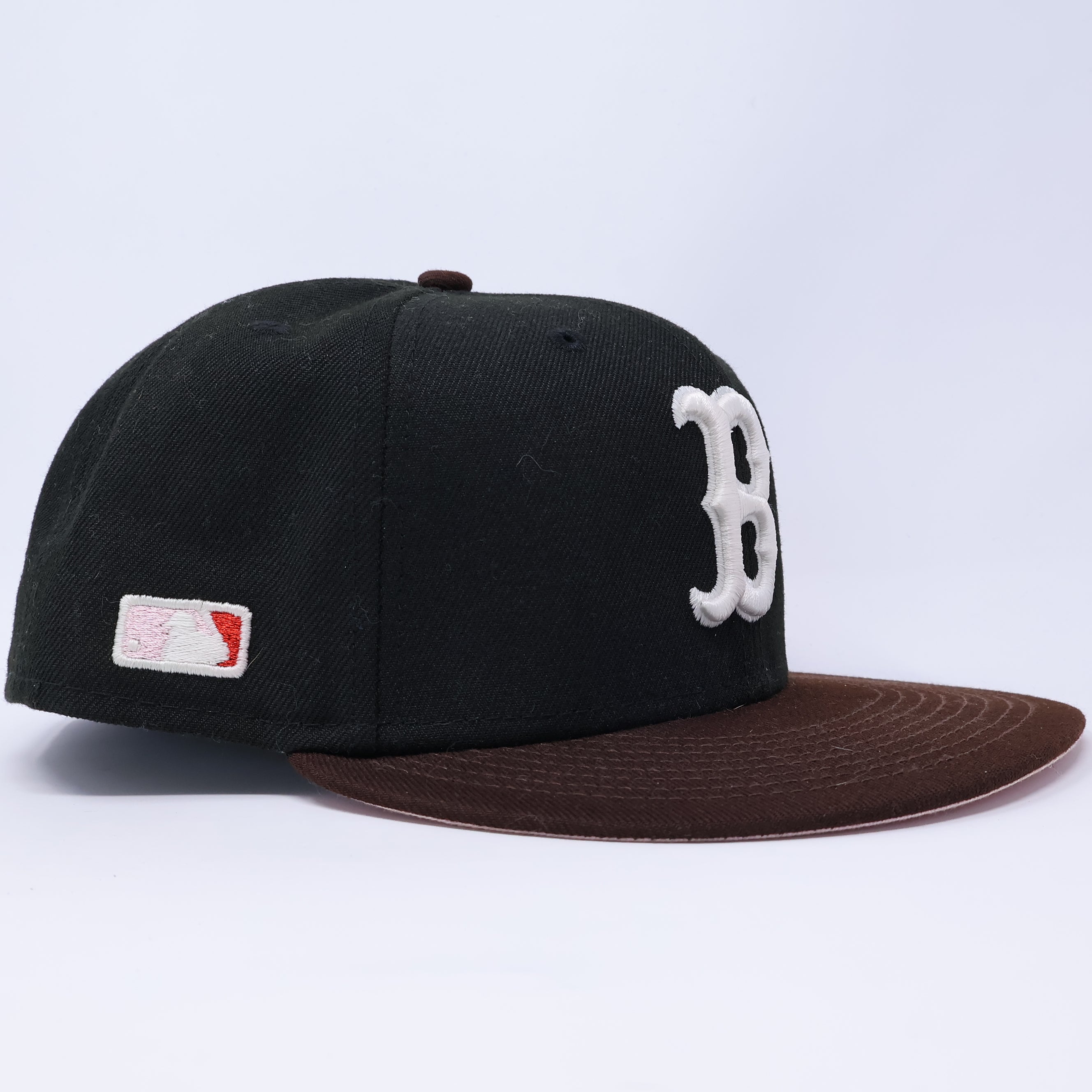 USED 3/4 Black Boston Red Sox Side Batterman 59fifty New Era Fitted Hat Cap