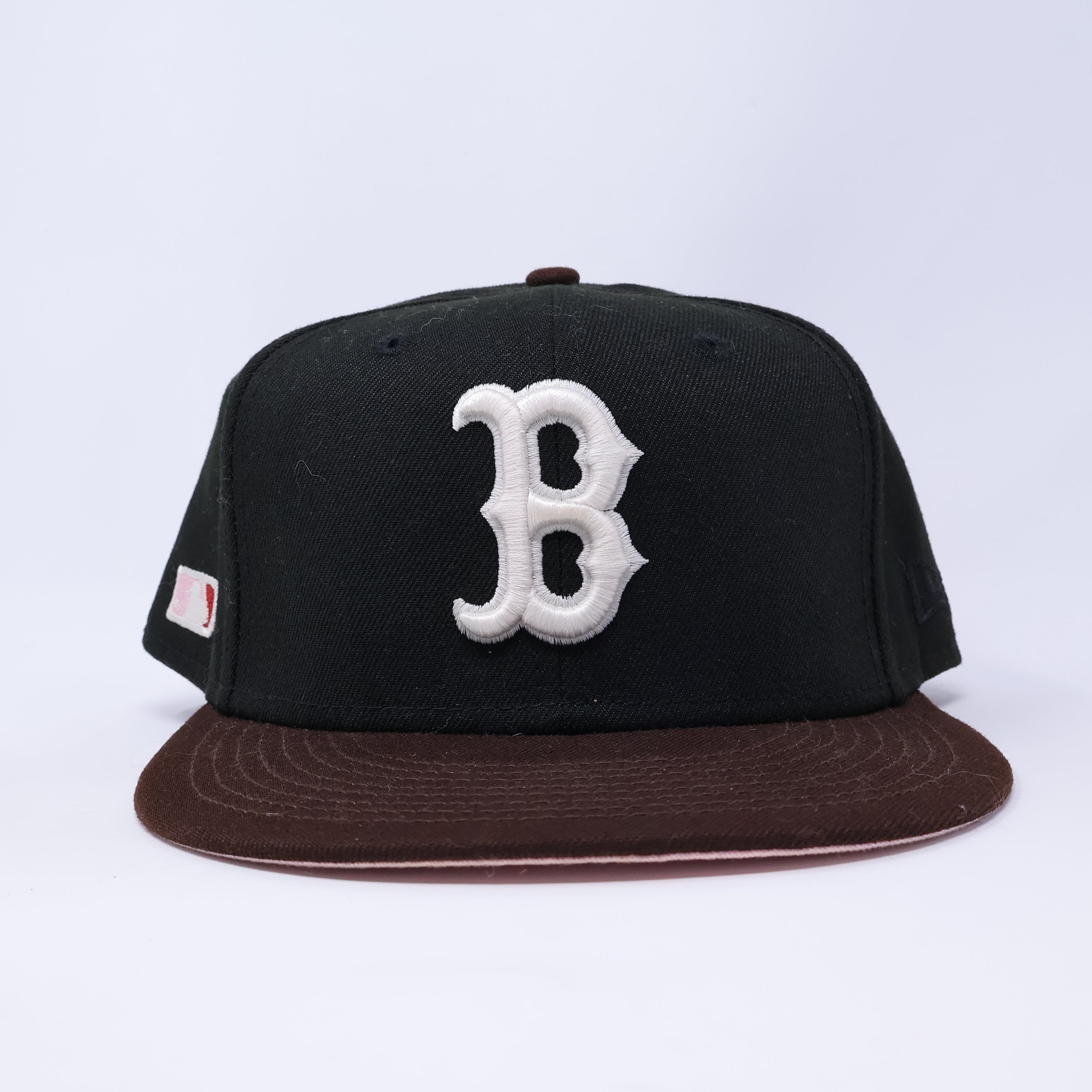 USED 3/4 Black Boston Red Sox Side Batterman 59fifty New Era Fitted Hat Cap
