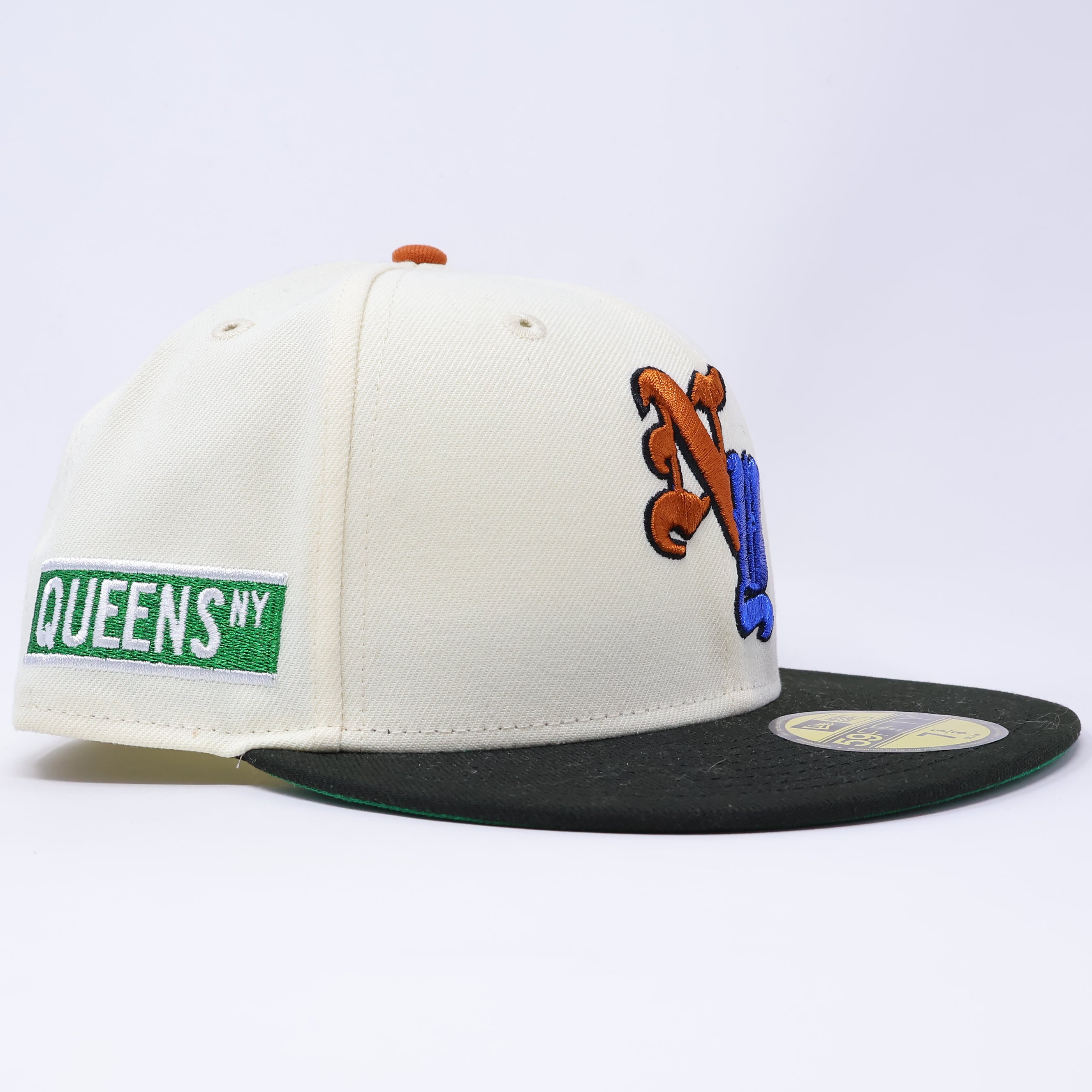 NWT 3/8 Chrome New York Queens Burrough 59fifty New Era Fitted Hat Cap