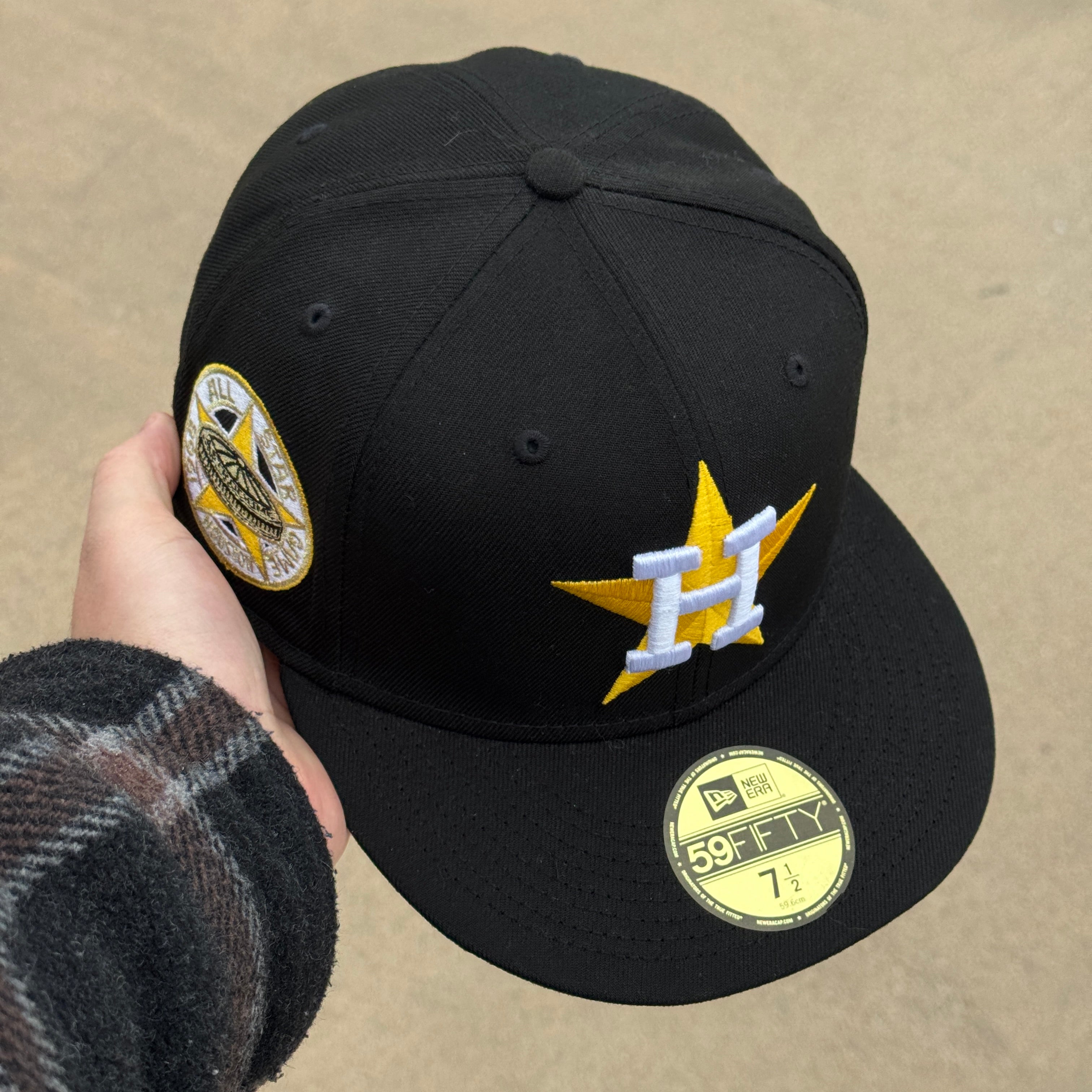 NWT 1/2 Black Houston Astros 1968 All Star Game 59fifty New Era Fitted Hat Cap
