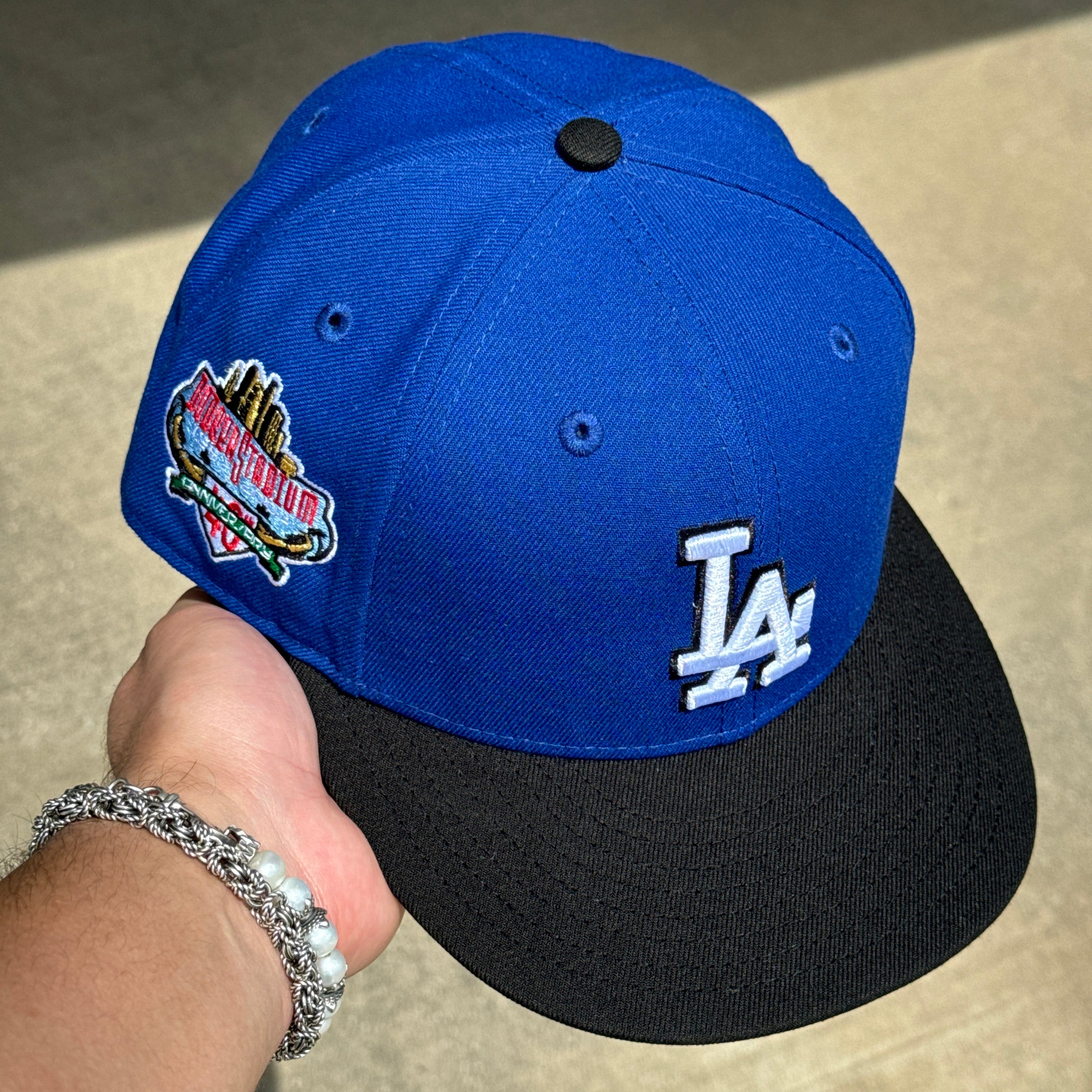 USED 3/4 Blue Los Angeles Dodgers 40th Anniversary 59fifty New Era Fitted Hat Cap