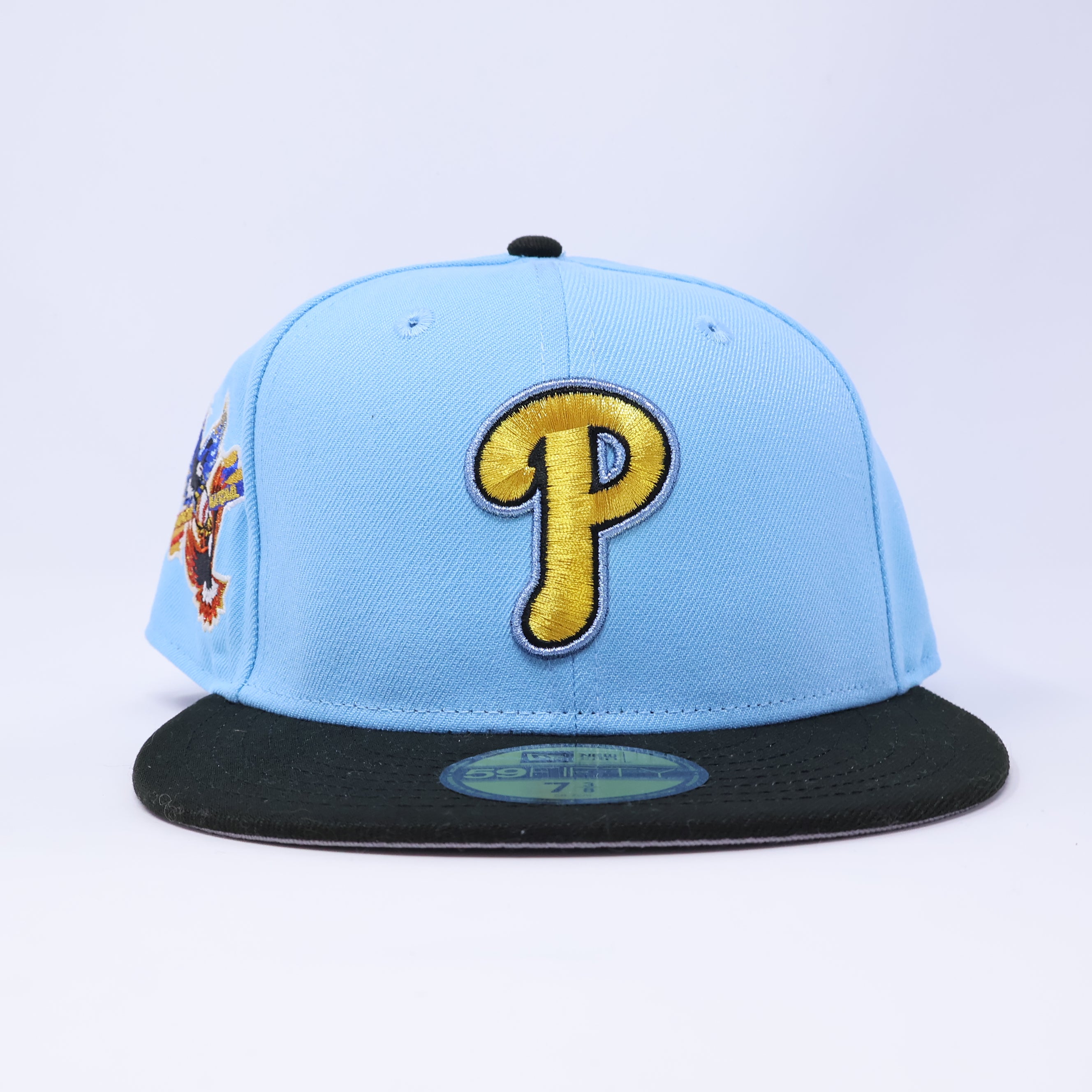 NWT 3/8 Blue Philadelphia Phillies American National Patch 59fifty New Era Fitted Hat Cap