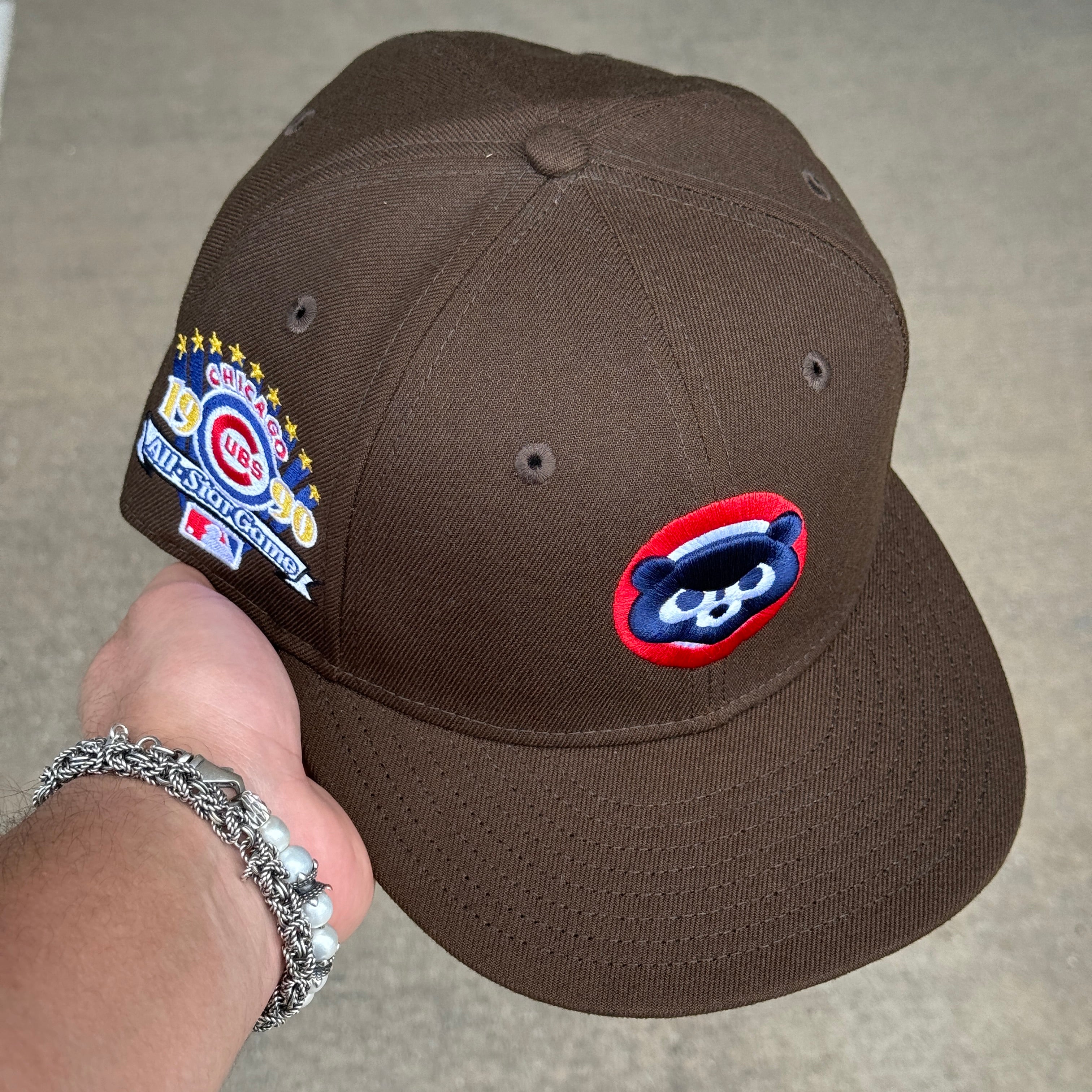 USED 3/4 Brown Chicago Cubs 1990 All Star Game 59fifty New Era Fitted Hat Cap