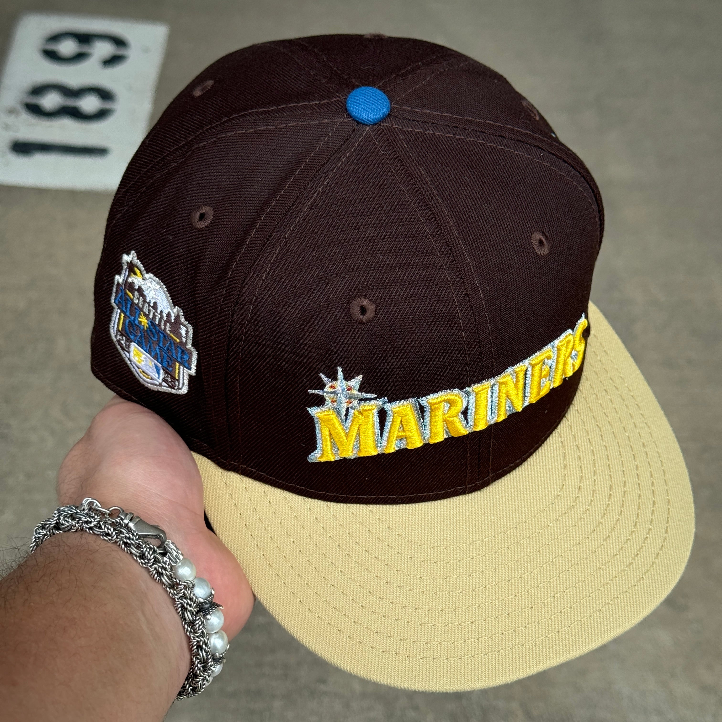 USED 5/8 Brown Seattle Mariners All Star Game 2023 59fifty New Era Fitted Hat Cap