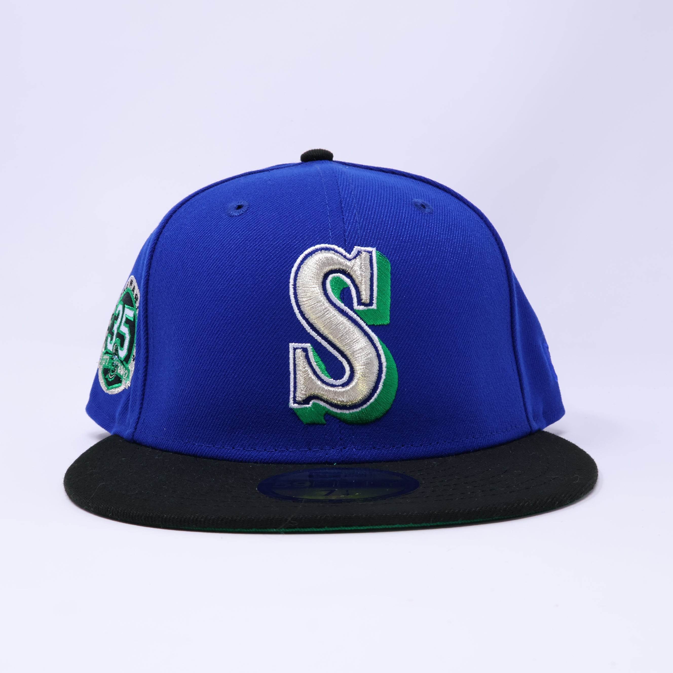 NWT 1/4 Blue Seattle Mariners 35th Anniversary 59fifty New Era Fitted Hat Cap