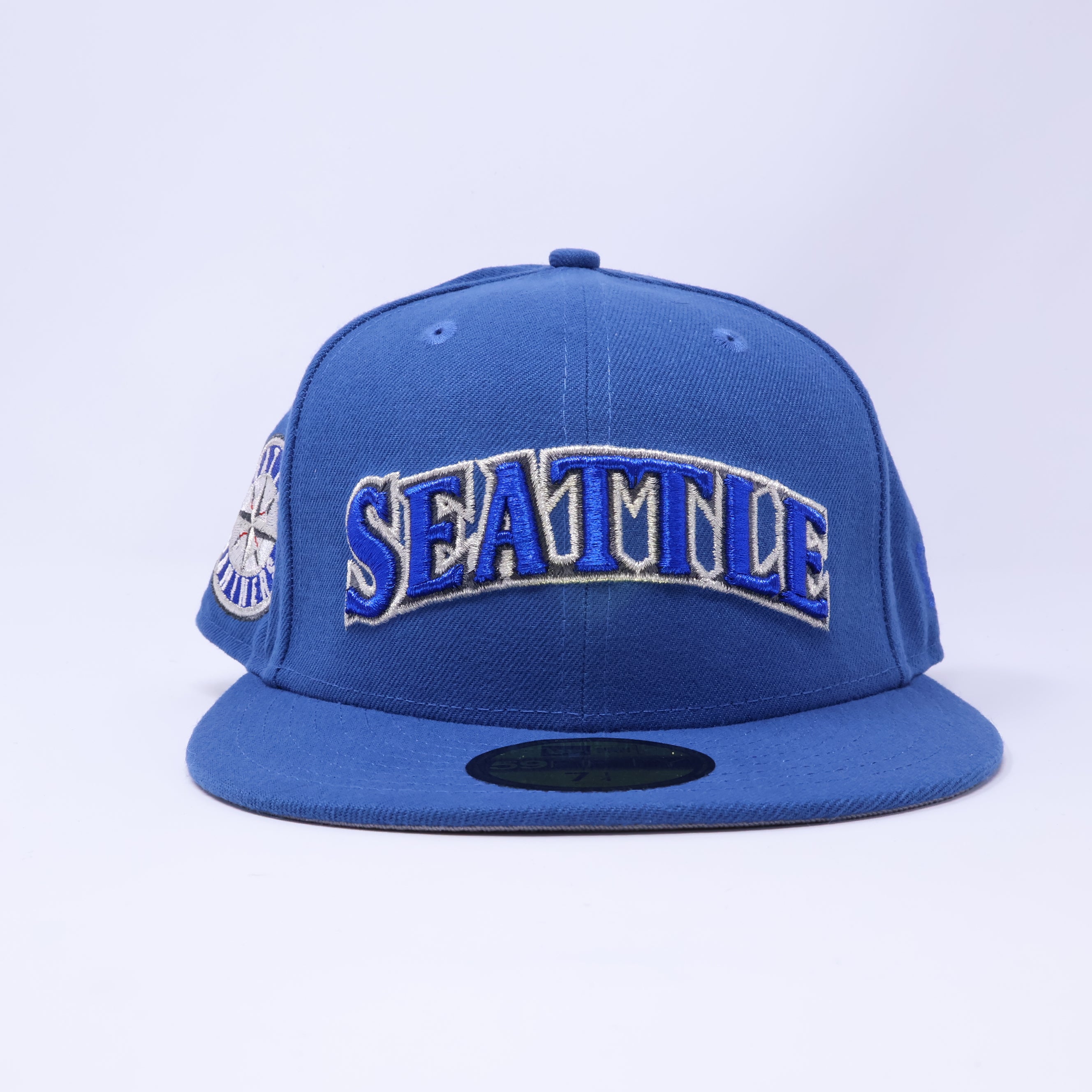 NWT 1/4 Blue Seattle Mariners Compass Logo 59fifty New Era Fitted Hat Cap
