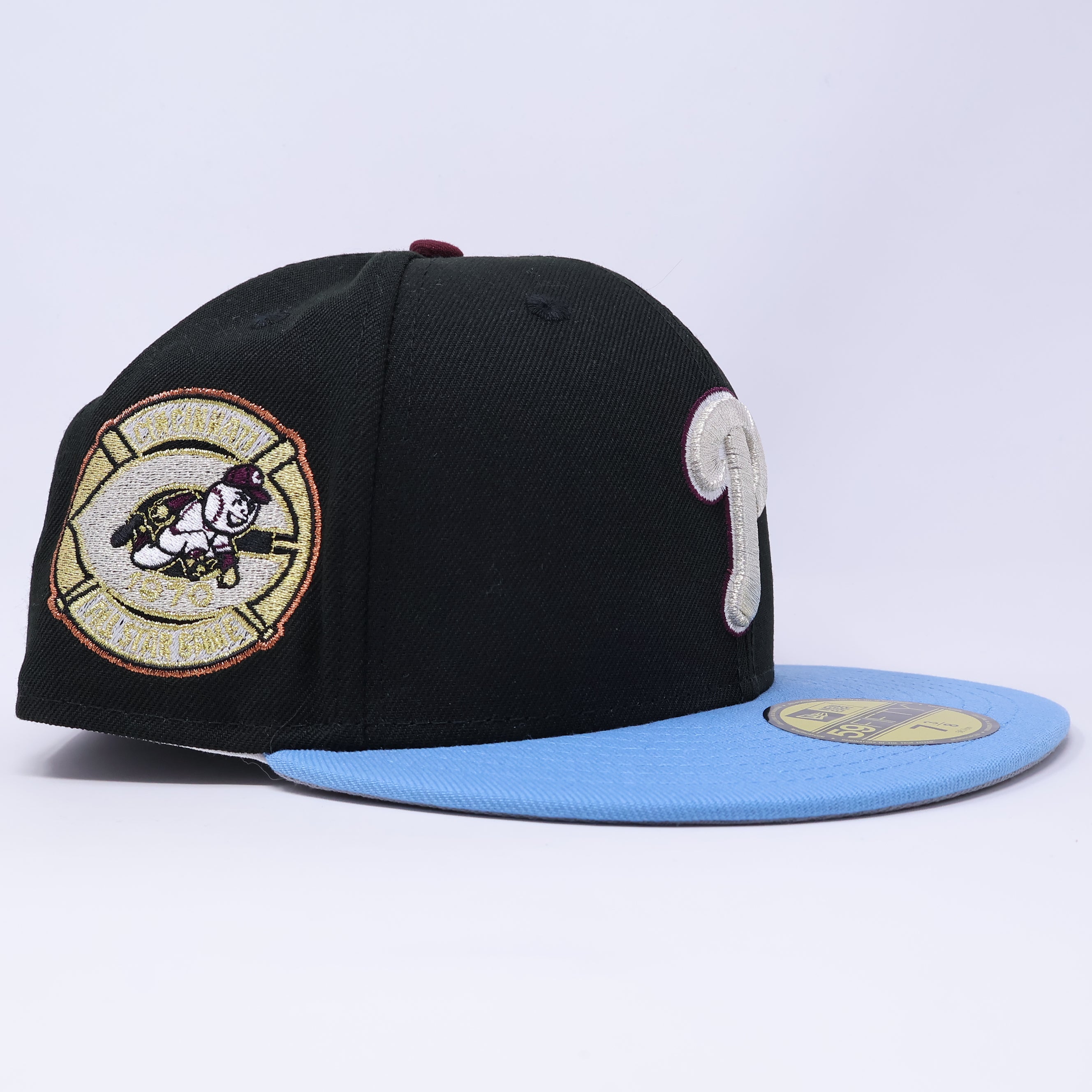 NWT 3/8 Black Philadelphia Phillies 1970 All-Star Game 59fifty New Era Fitted Hat Cap