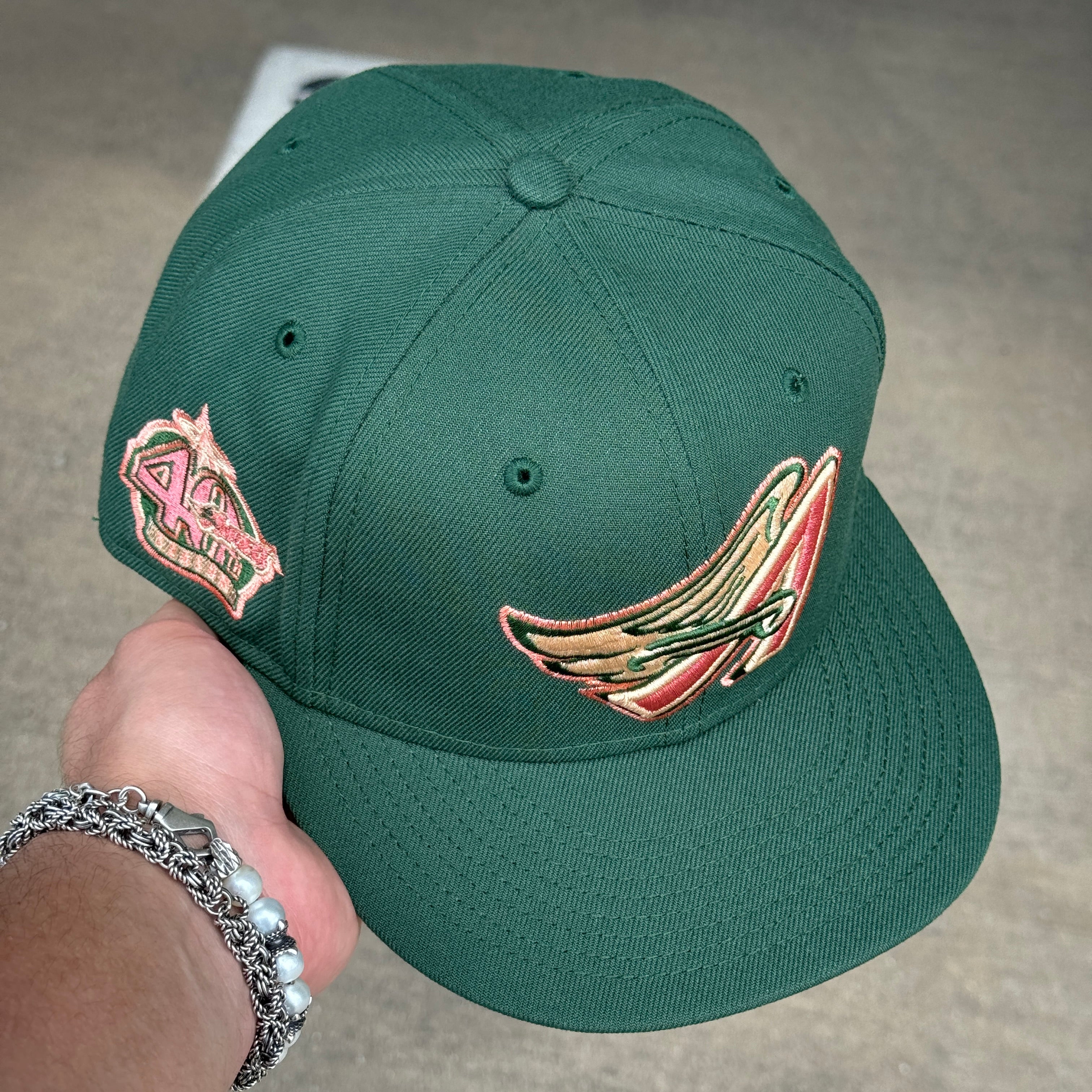 USED 3/4 Green California Angels 40th Season 59fifty New Era Fitted Hat Cap