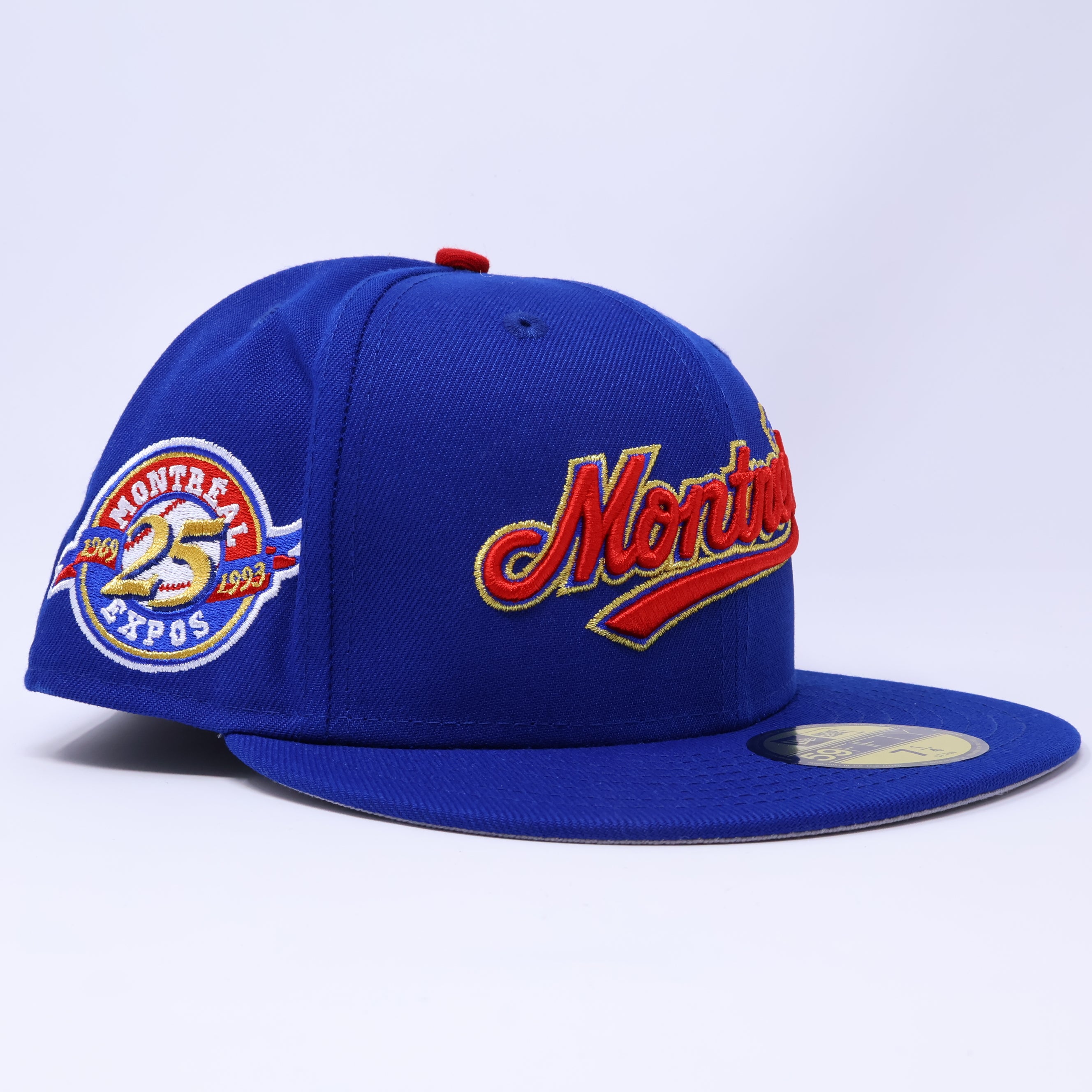 NWT 1/4 Blue Montreal Expos 25th Anniversary 59fifty New Era Fitted Hat Cap