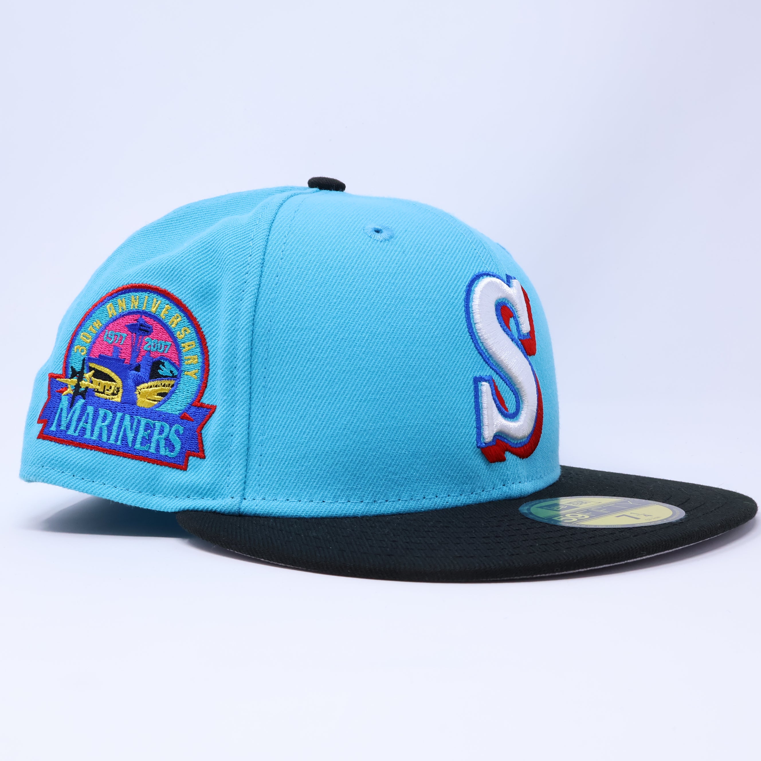NWT 1/4 Blue Seattle Mariners 30th Anniversary 59fifty New Era Fitted Hat Cap