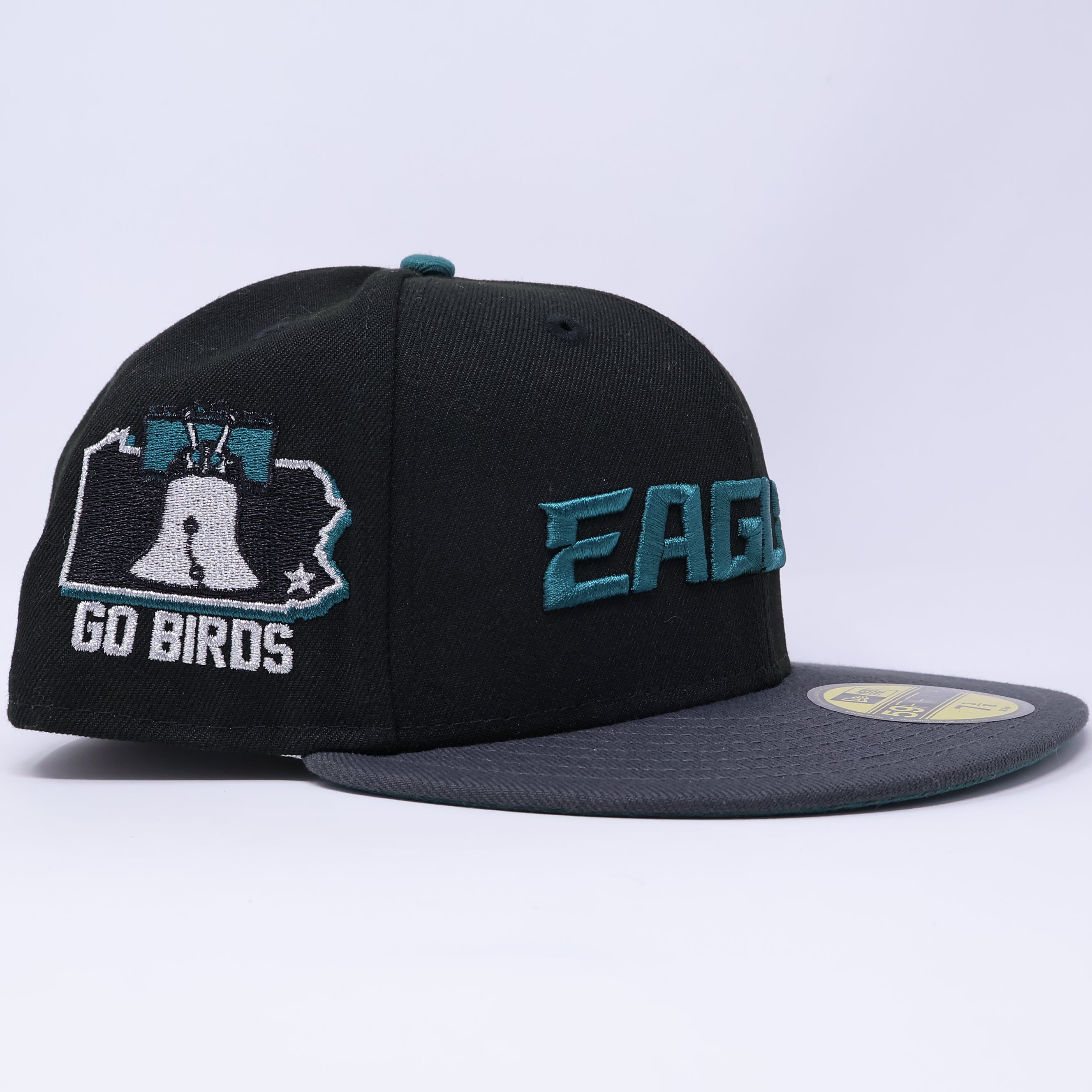 NWT 3/8 Black Philadelphia Eagles NFL 59fifty New Era Fitted Hat Cap