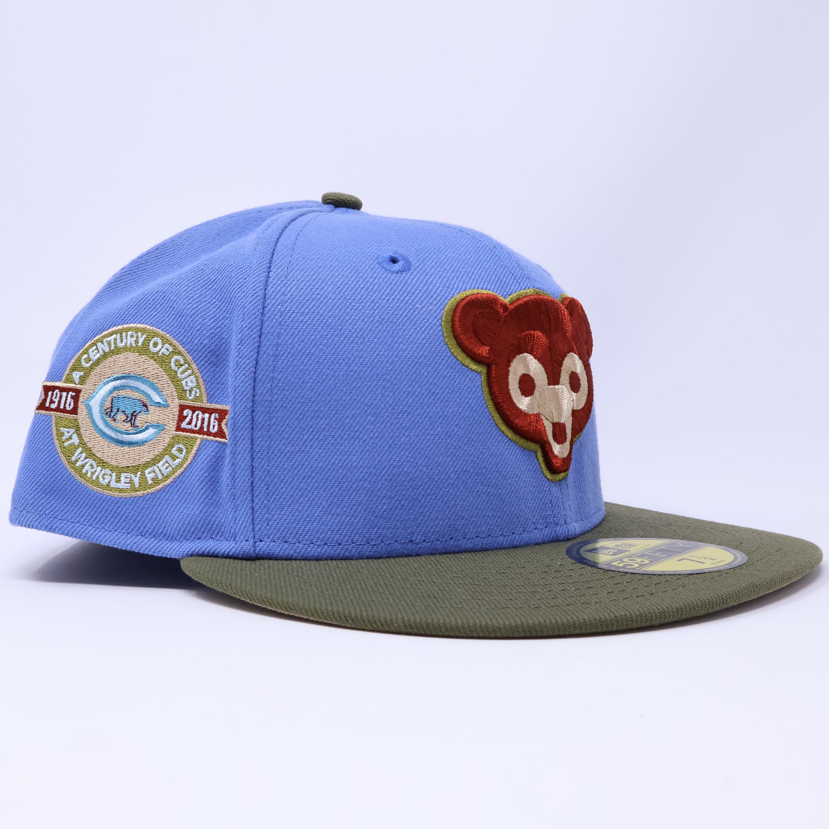 NWT 1/2 Blue Chicago Cubs Century of Cubs 59fifty New Era Fitted Hat Cap