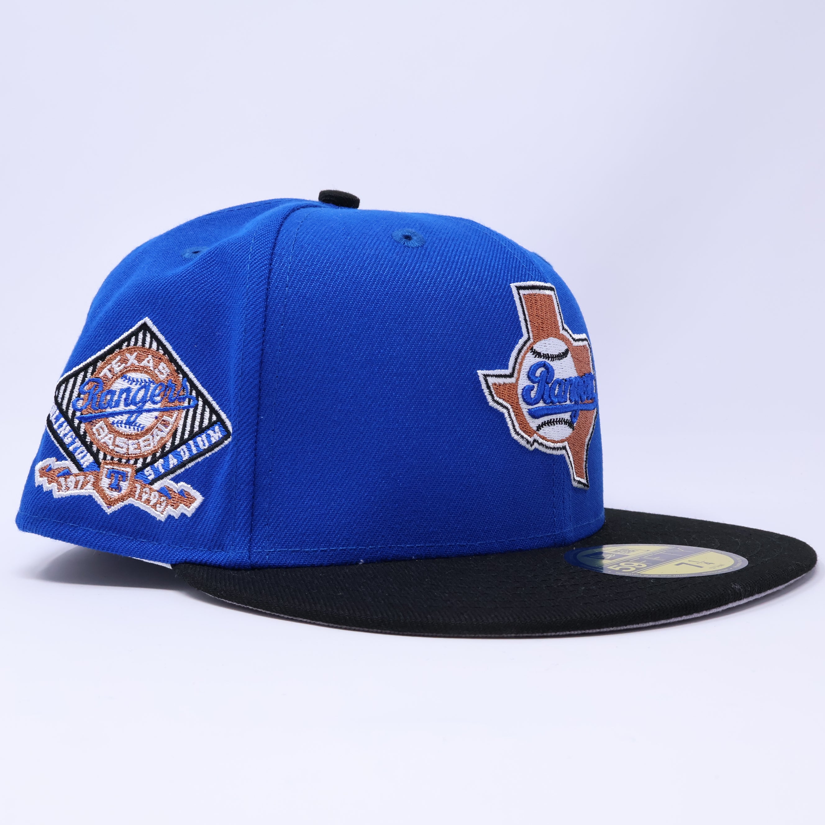 NWT 1/4 Blue Dallas Texas Rangers Arlington Stadium 59fifty New Era Fitted Hat Cap