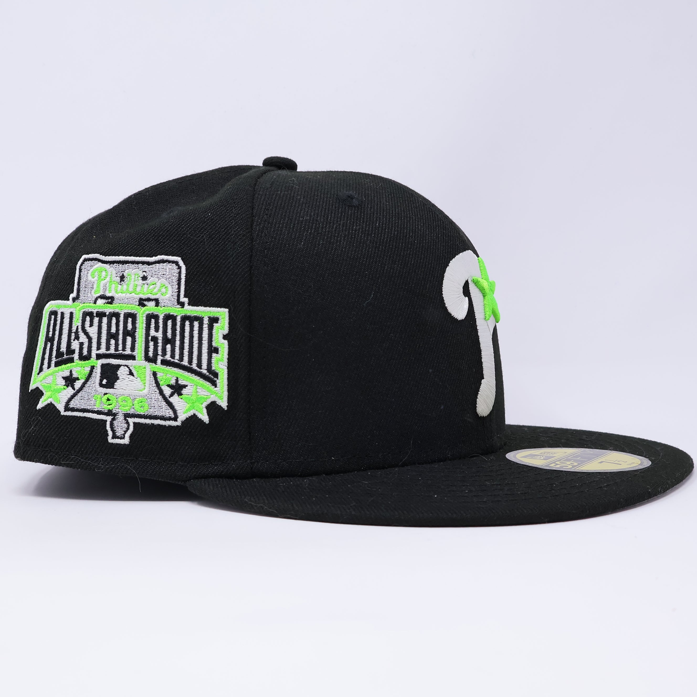 NWT 1/2 Black Philadelphia Phillies 1996 All-Star Game 59fifty New Era Fitted Hat Cap