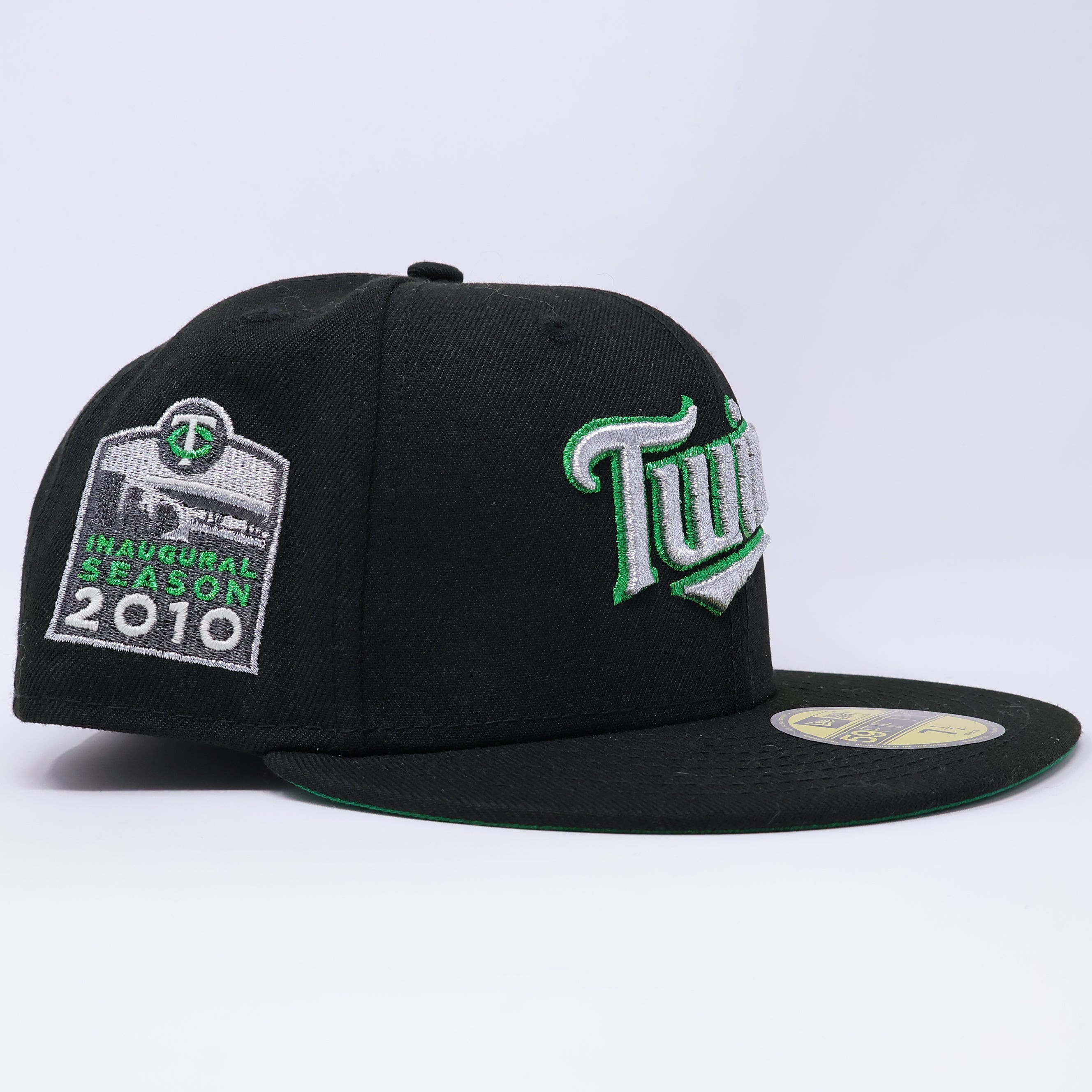 NWT 1/2 Black Minnesota Twins 2010 Inaugural 59fifty New Era Fitted Hat Cap