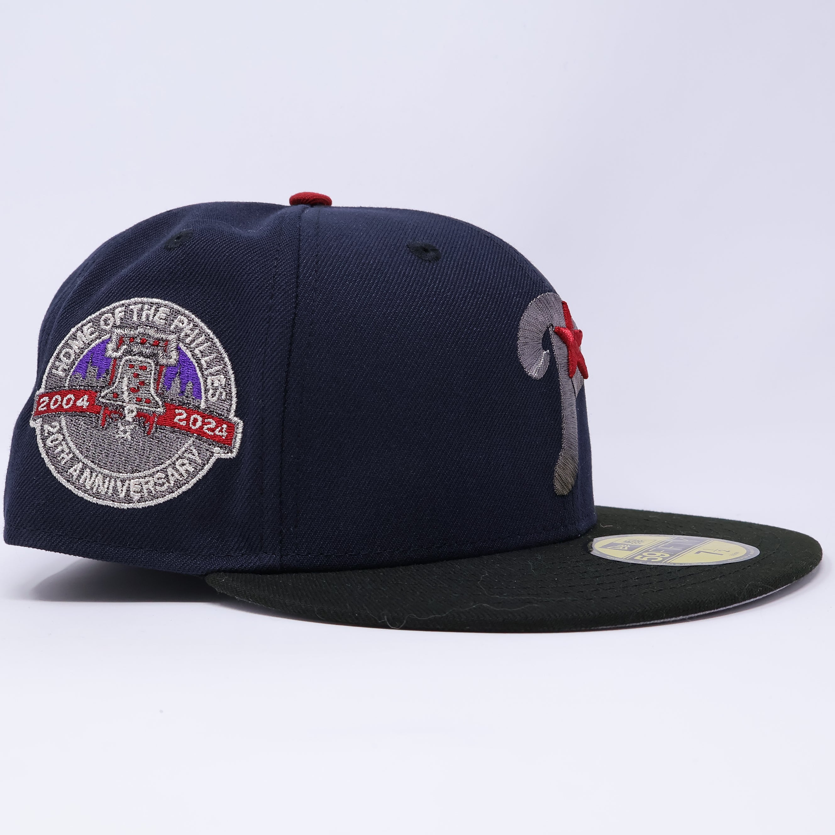 NWT 1/2 Navy Philadelphia Phillies 20th Anniversary 59fifty New Era Fitted Hat Cap