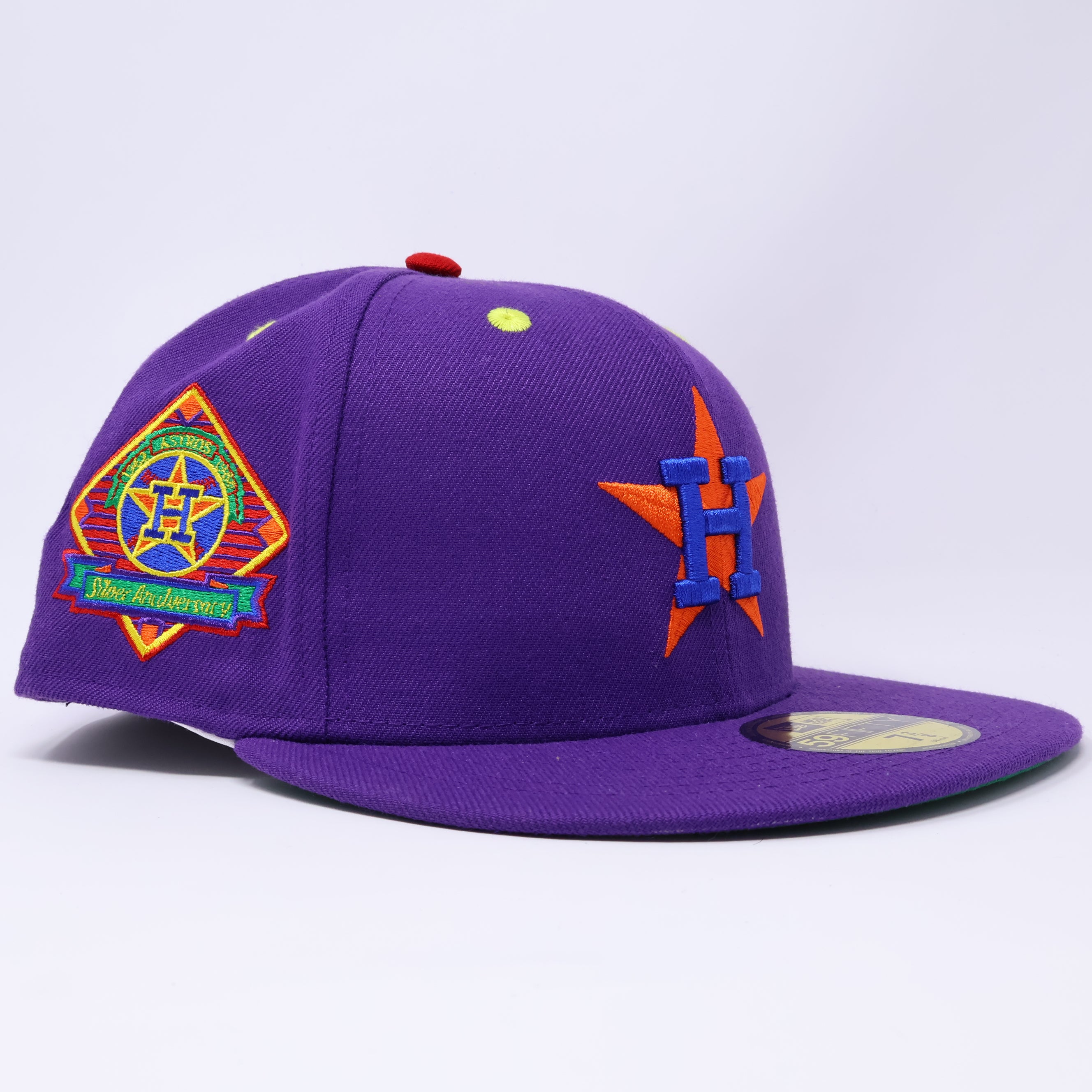 NWT 3/8 Purple Houston Astros Silver Anniversary 59fifty New Era Fitted Hat Cap