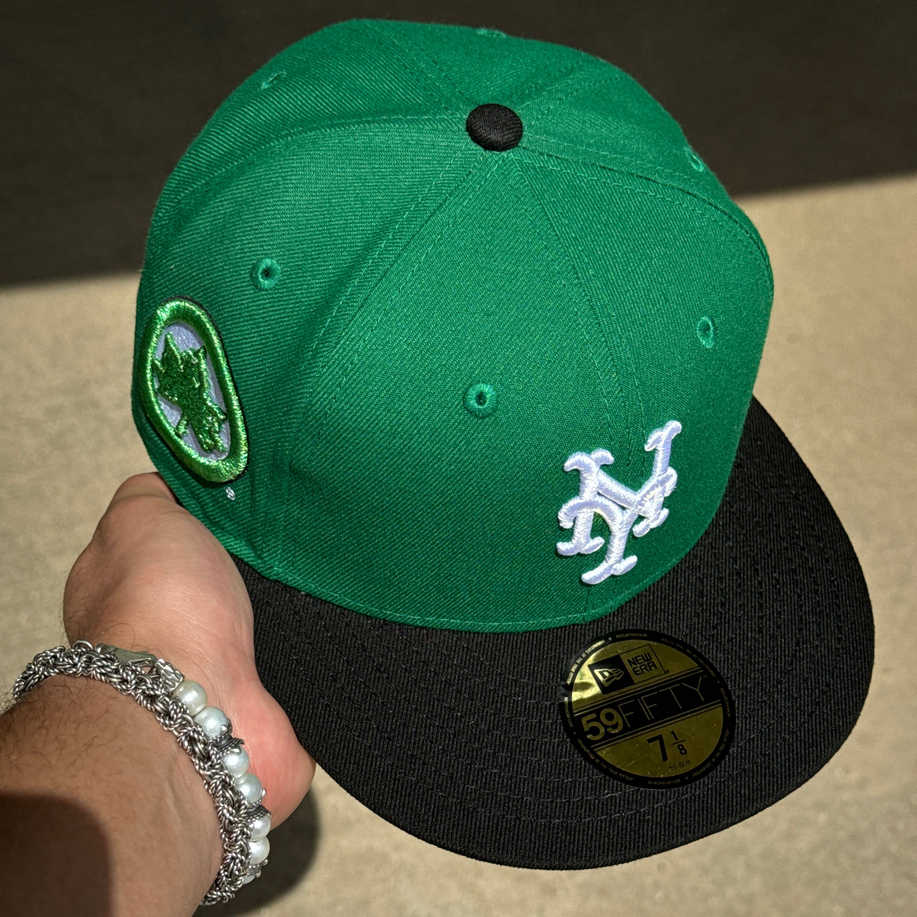 NEW 1/8 Green New York Mets Leaf MLB 59fifty New Era Fitted Hat Cap