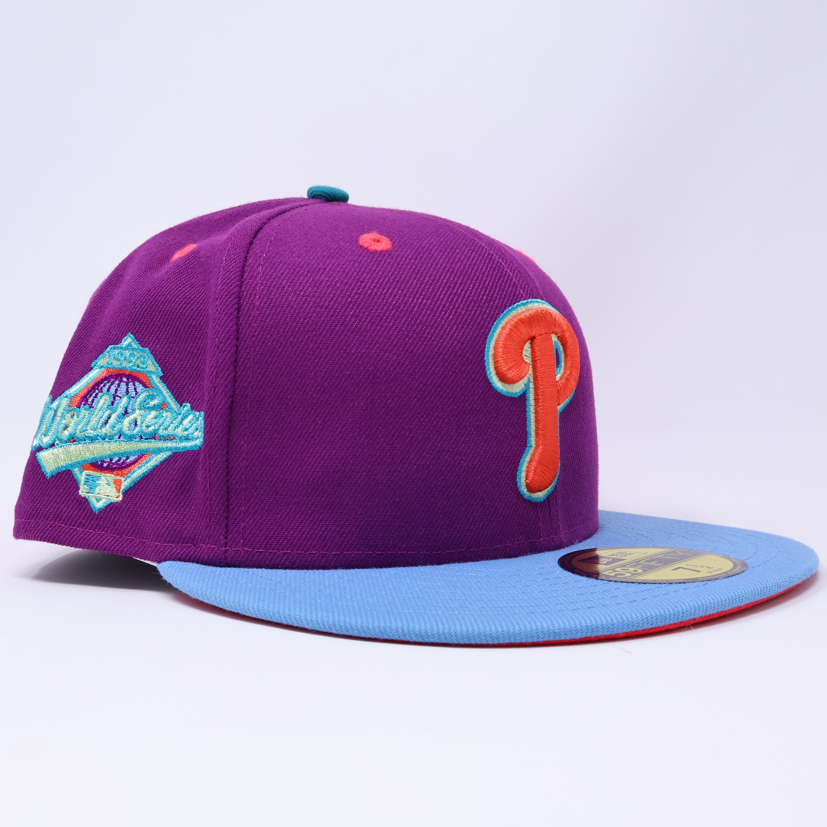 NWT 1/2 Purple Philadelphia Phillies 1998 World Series 59fifty New Era Fitted Hat Cap